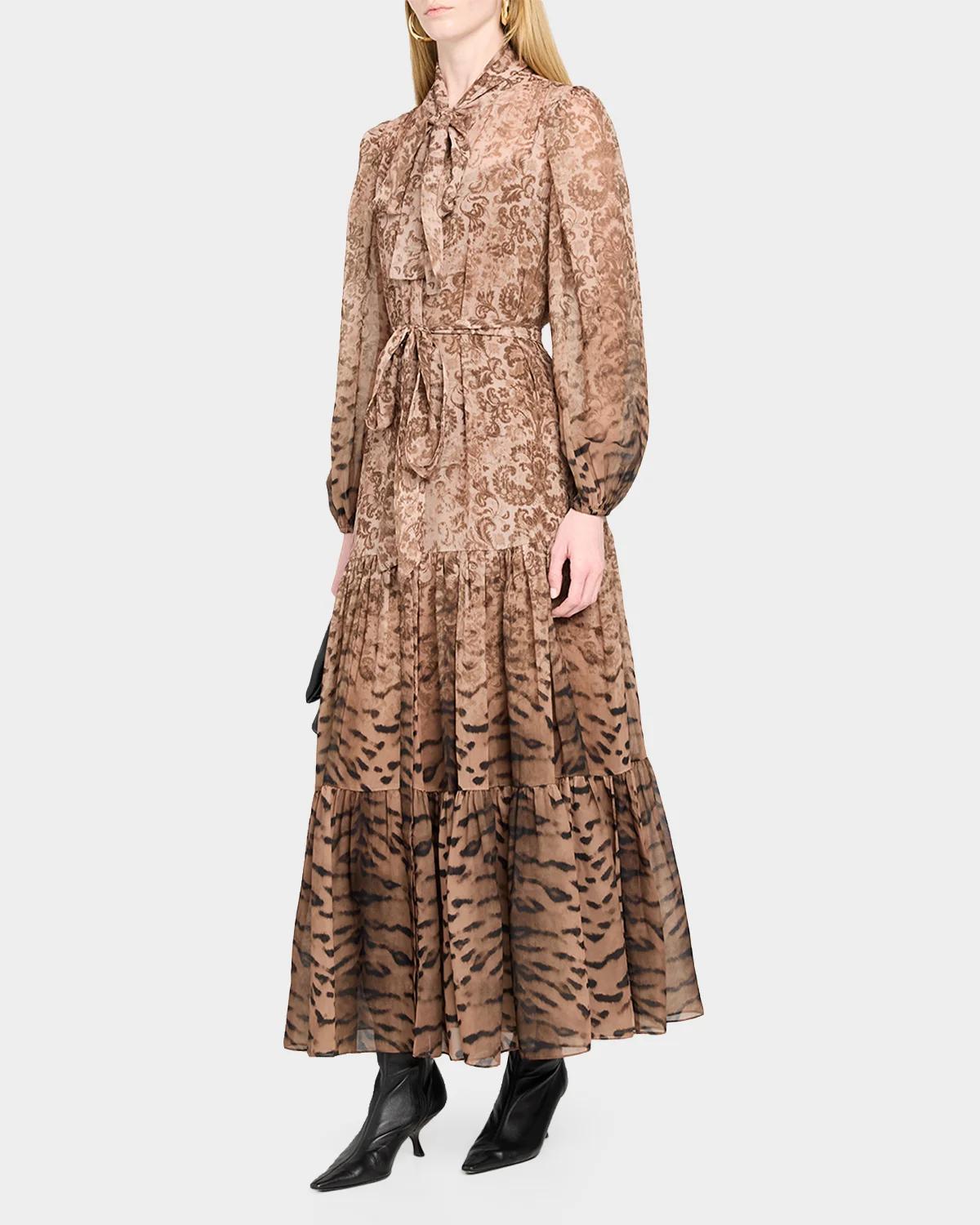 Oak Tiered Mixed-Print Maxi Dress - thumbnail 4