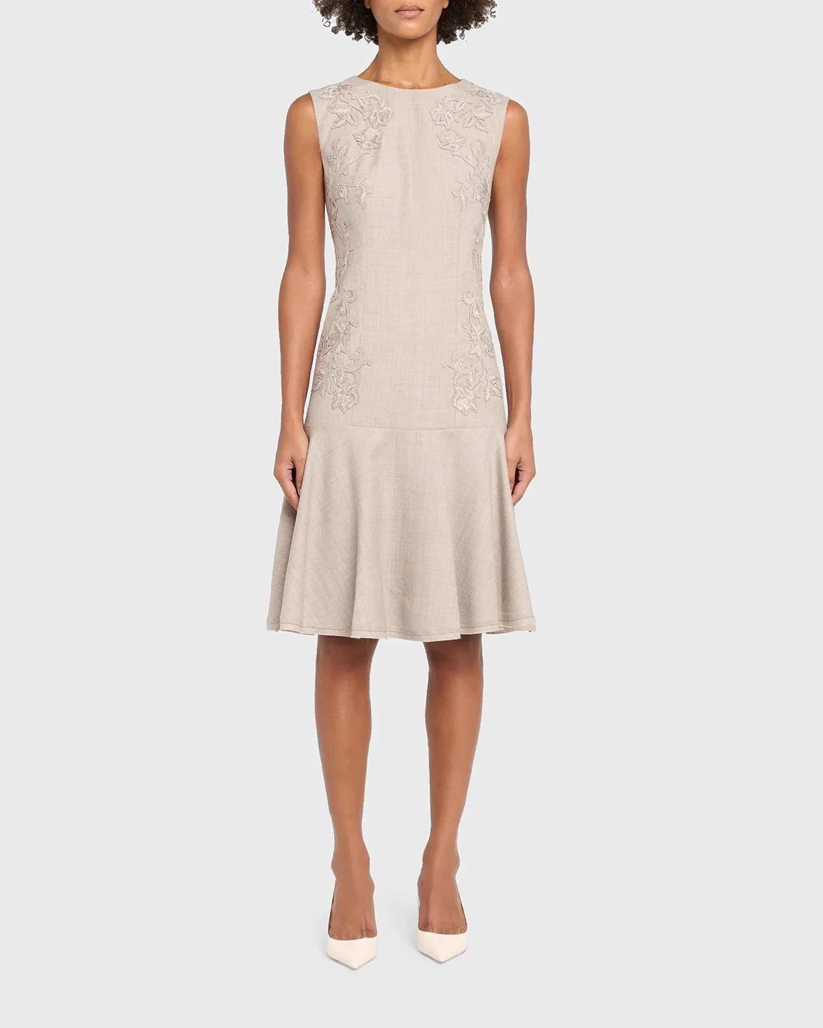 Tate Wool Drop-Waist Knee-Length Dress - thumbnail 2
