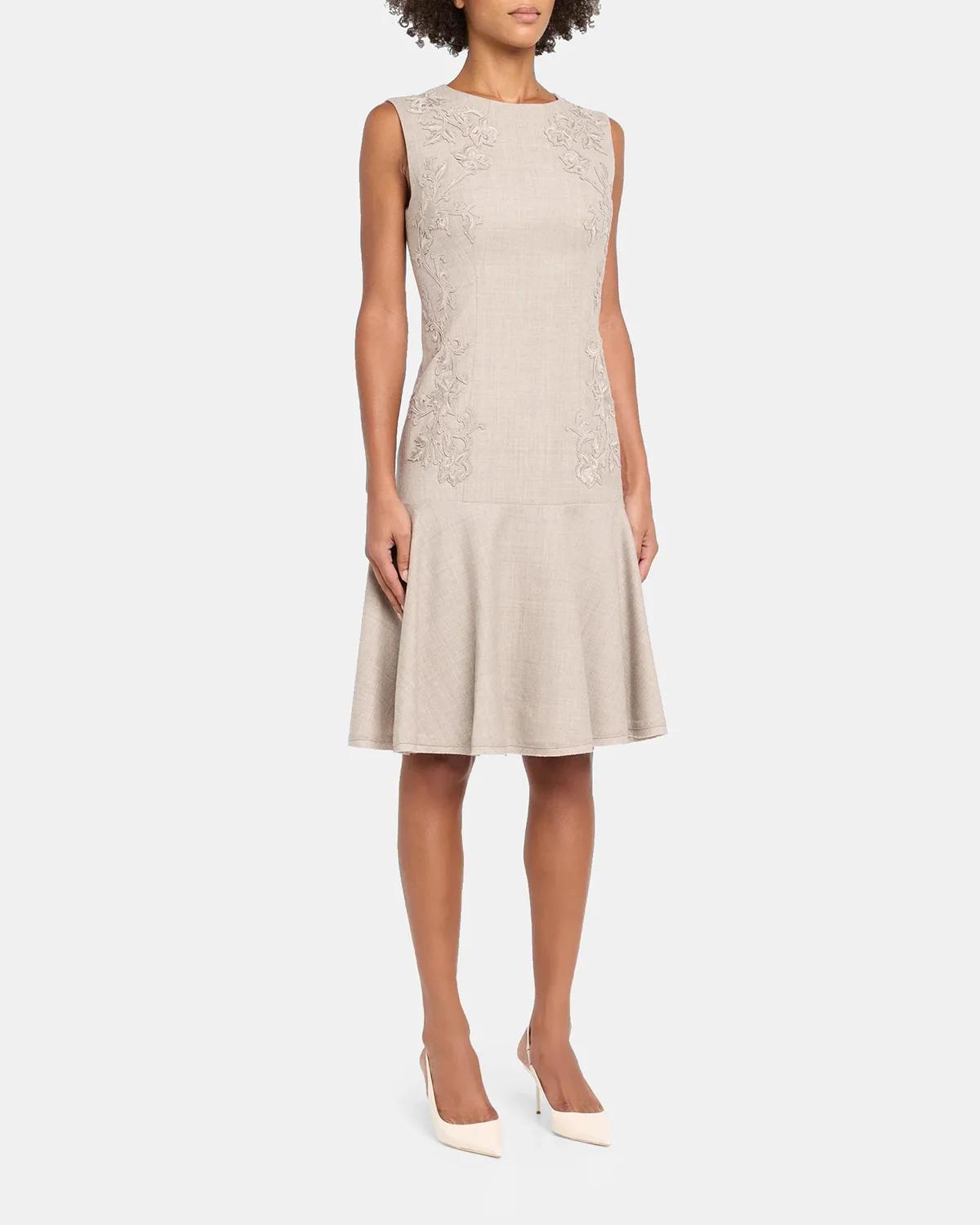 Tate Wool Drop-Waist Knee-Length Dress - thumbnail 4