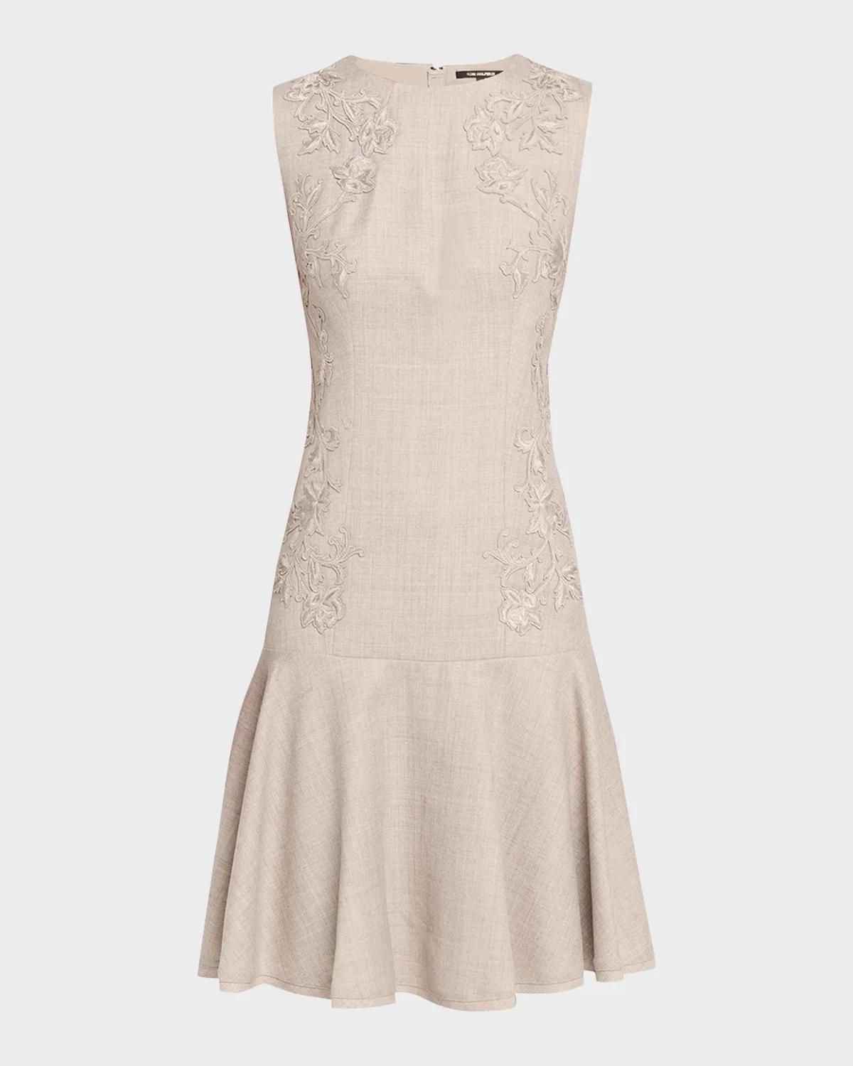 Tate Wool Drop-Waist Knee-Length Dress