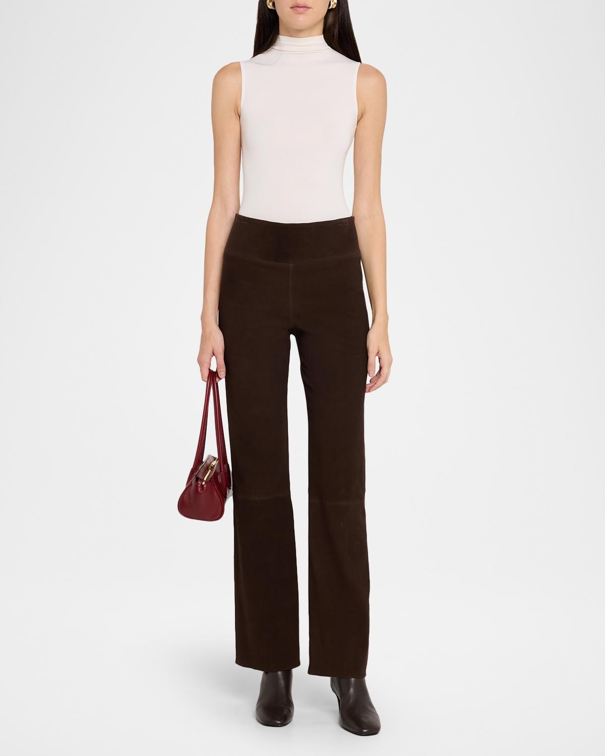 Madi Straight-Leg Suede Pants - thumbnail 2
