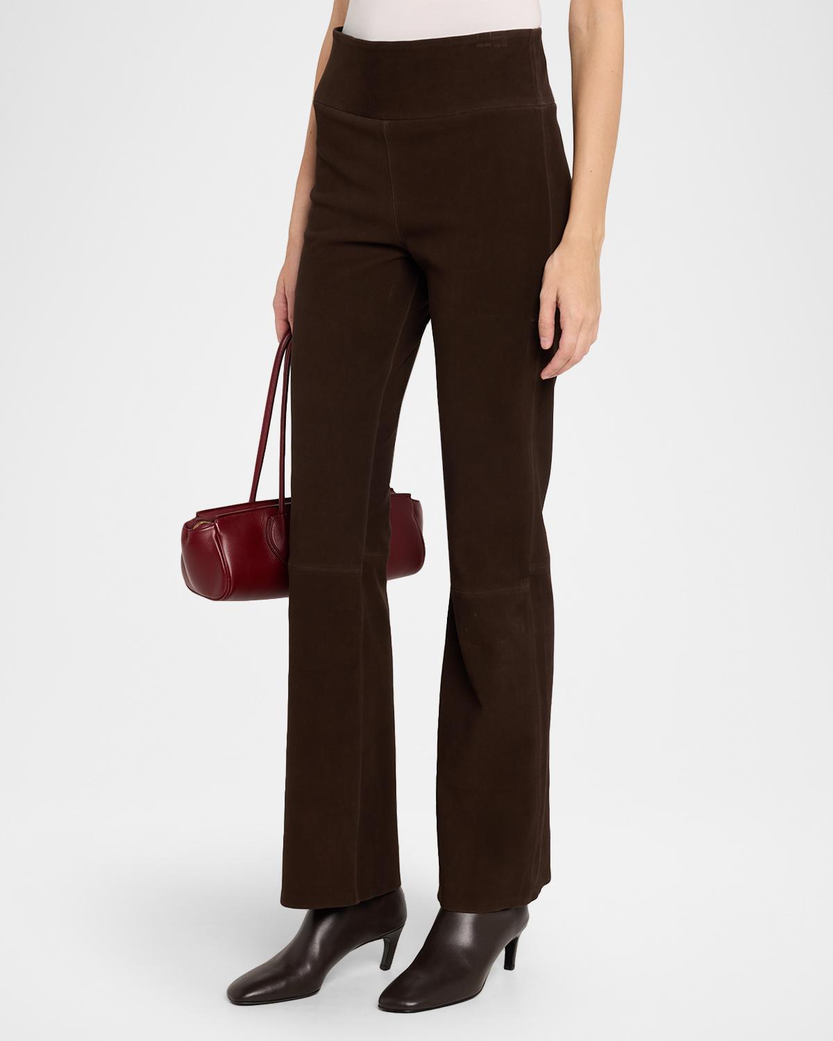 Madi Straight-Leg Suede Pants - thumbnail 4