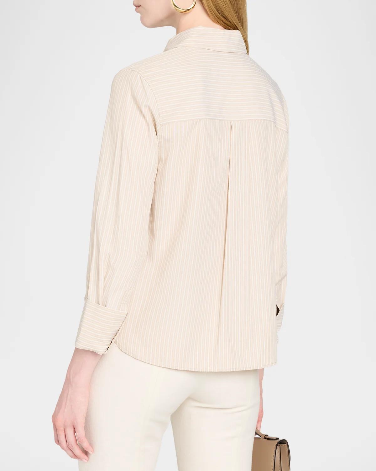 Alexie Striped Button-Front Blouse - thumbnail 8