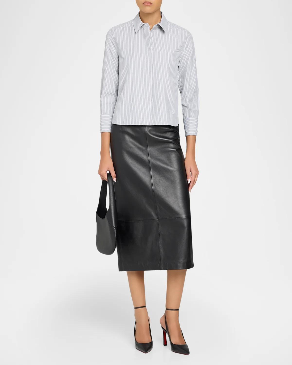 Alexie Striped Button-Front Blouse - thumbnail 2