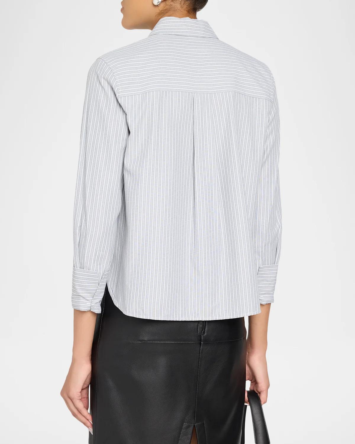 Alexie Striped Button-Front Blouse - thumbnail 3