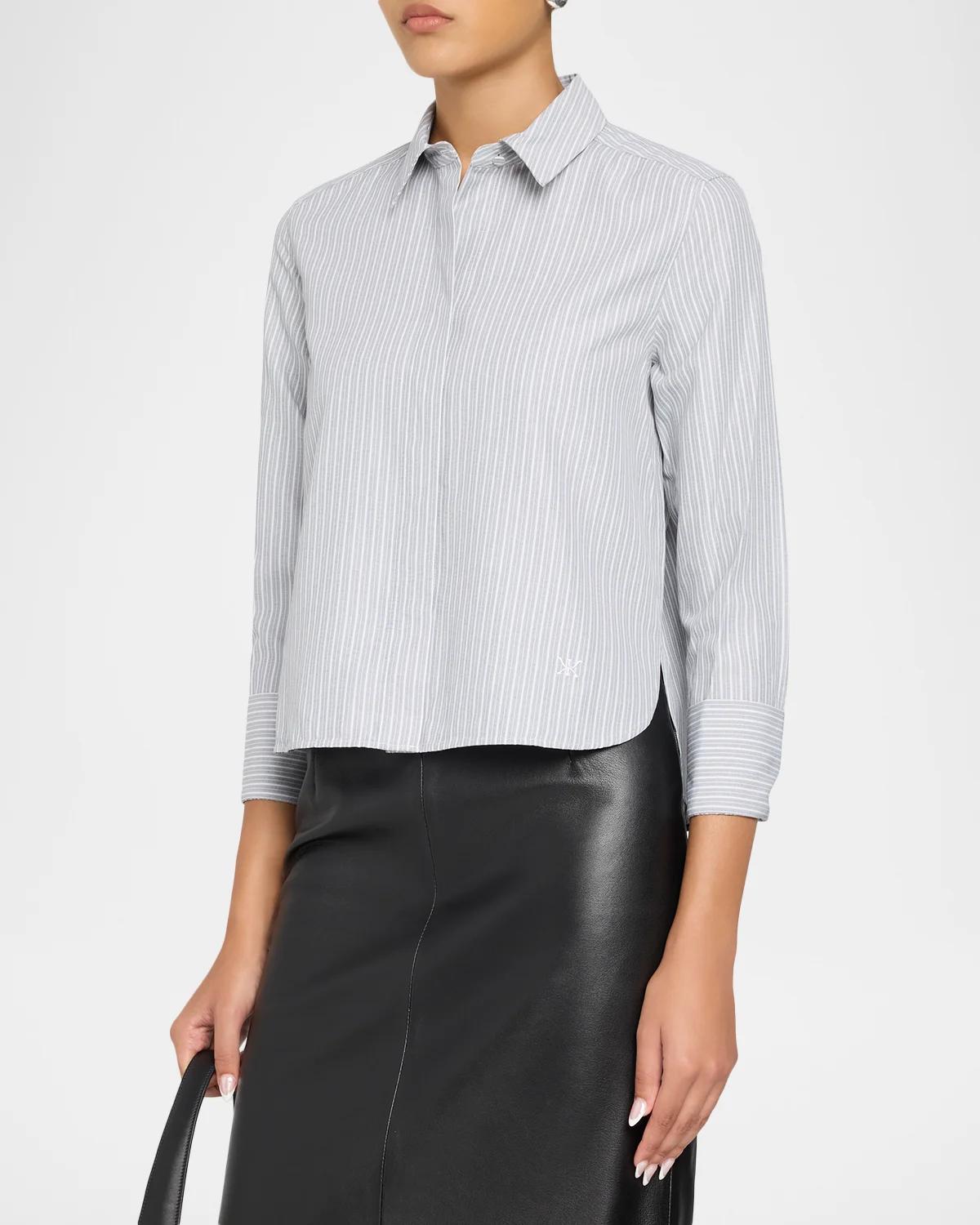 Alexie Striped Button-Front Blouse - thumbnail 4