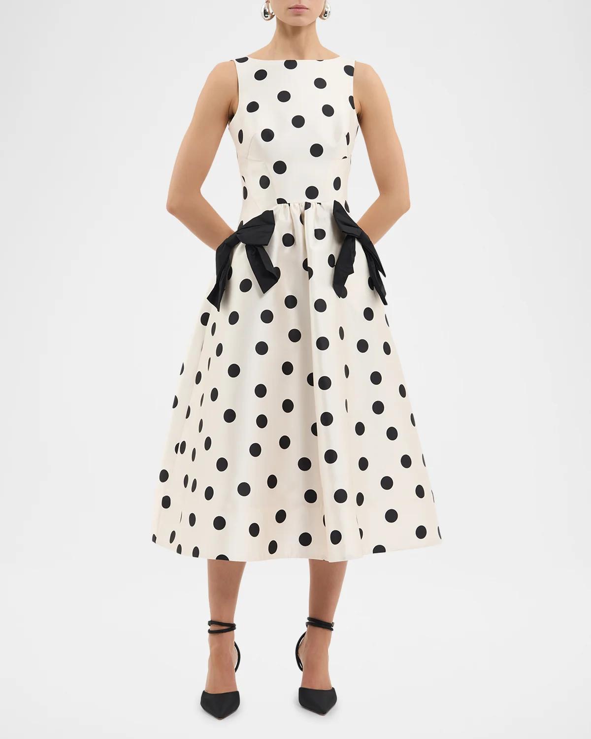 Bacio Polka Dot Midi Dress - thumbnail 2