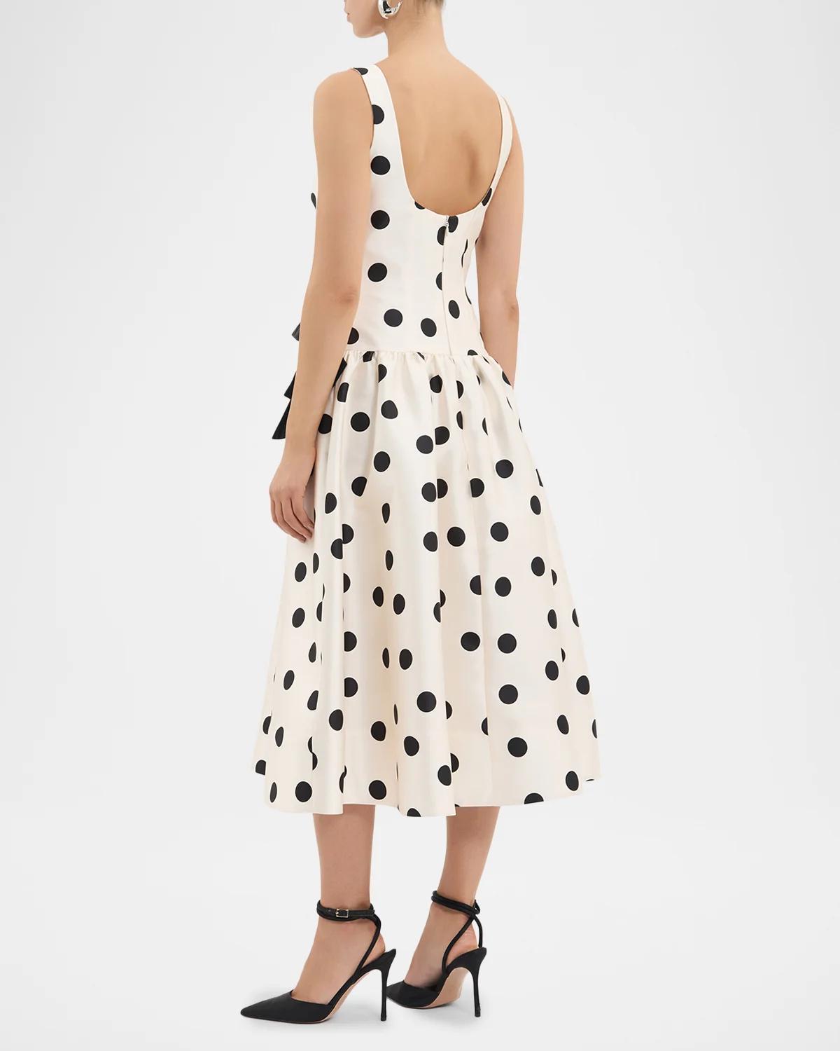 Bacio Polka Dot Midi Dress - thumbnail 3