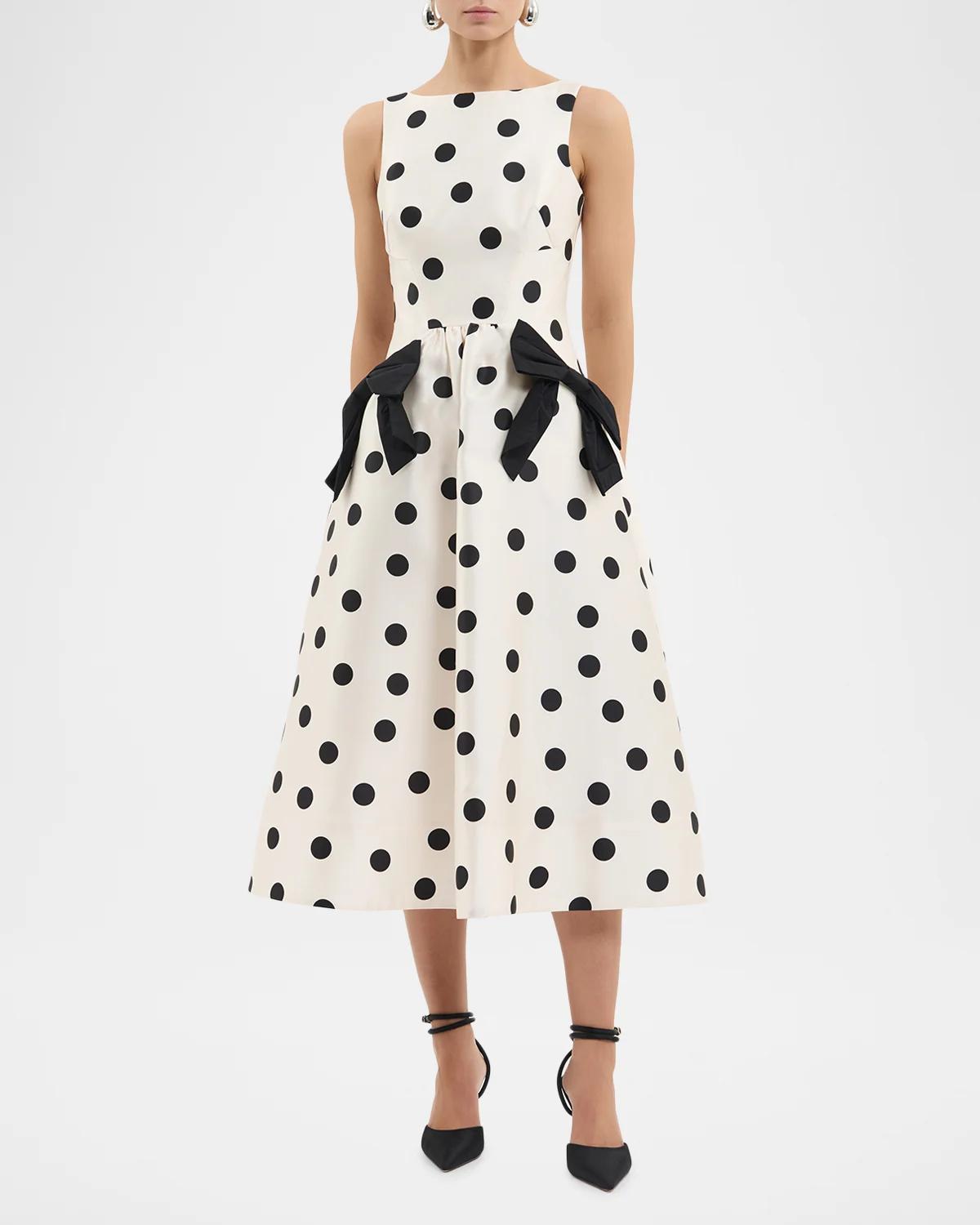 Bacio Polka Dot Midi Dress - thumbnail 4