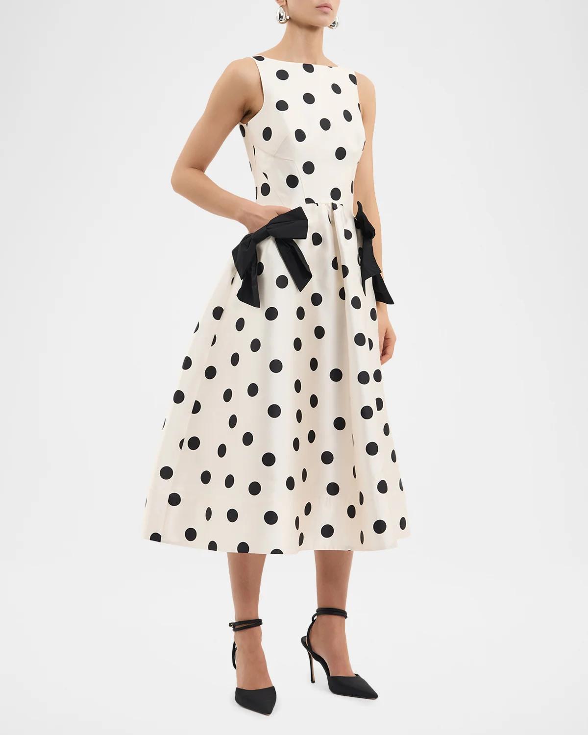 Bacio Polka Dot Midi Dress - thumbnail 5
