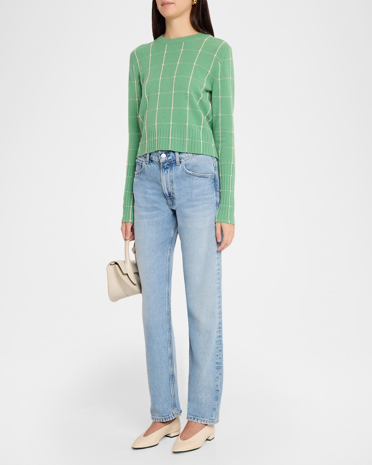 Shrunken Checkered Cashmere Sweater - thumbnail 2