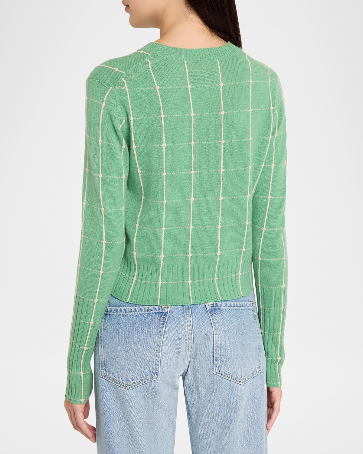 Shrunken Checkered Cashmere Sweater - thumbnail 3