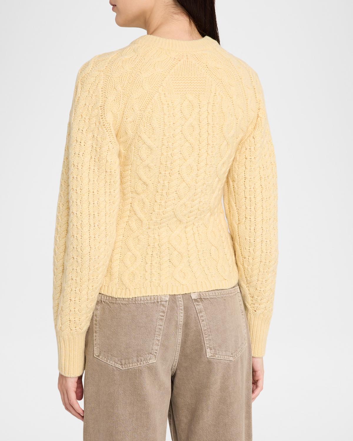 Sculpted Cashmere-Wool Cable-Knit Cardigan - thumbnail 7