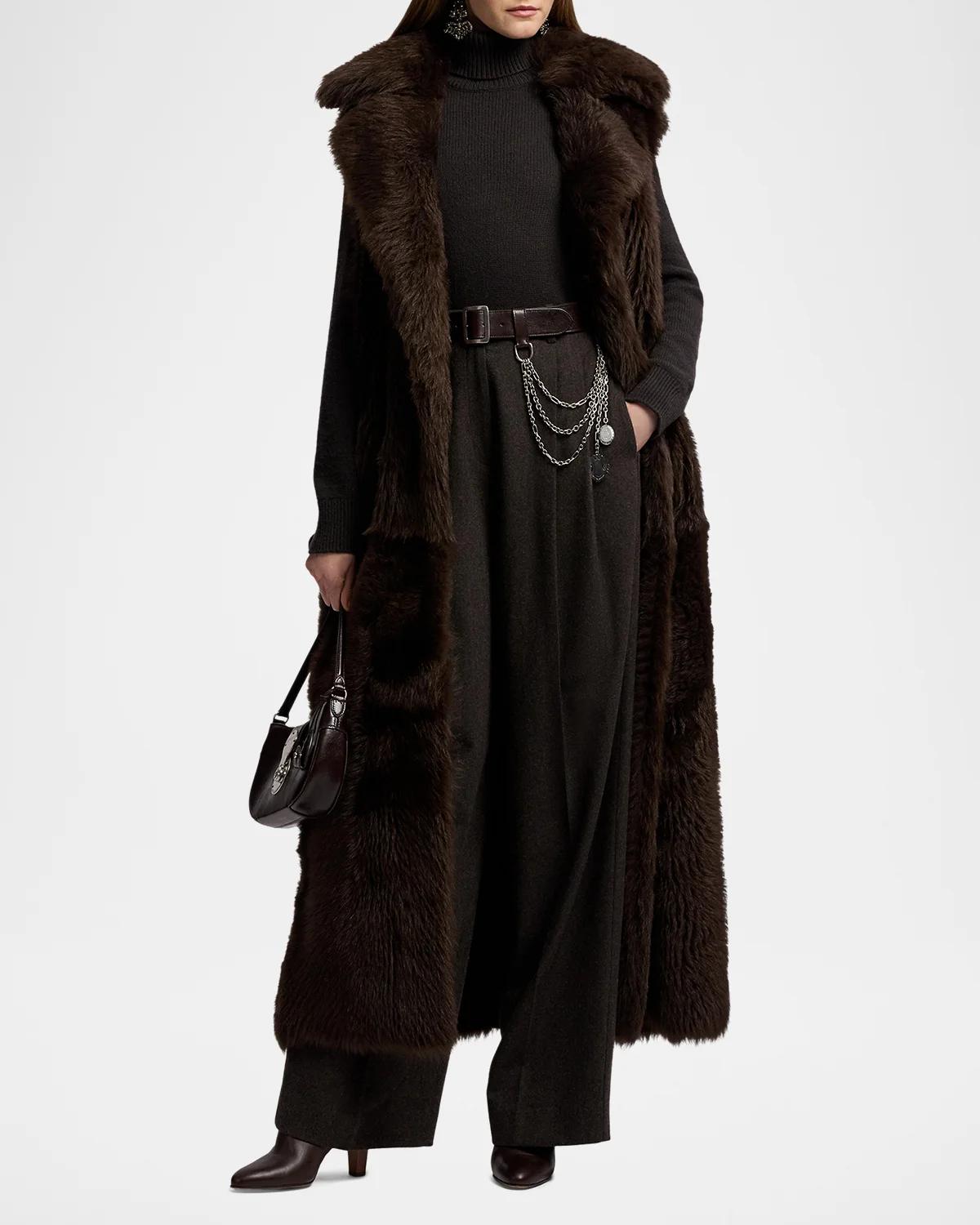 Lamb Shearling Long Vest - thumbnail 2