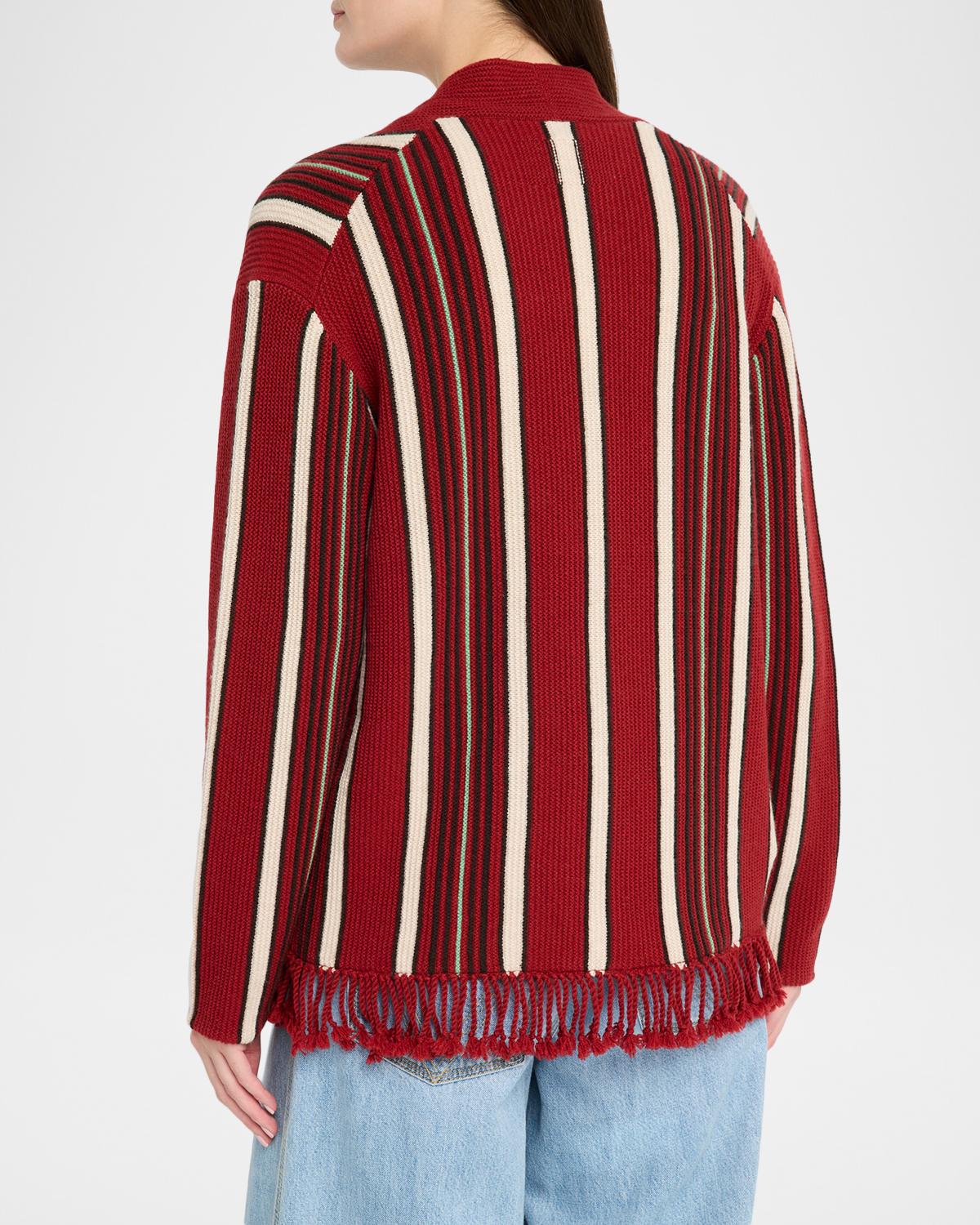 Handloom Striped Cashmere-Wool Cardigan - thumbnail 3