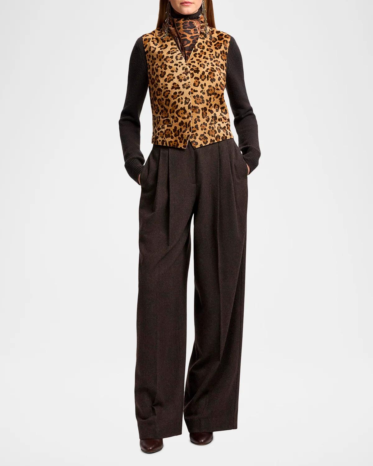 Leopard-Print Pony Hair Vest - thumbnail 2