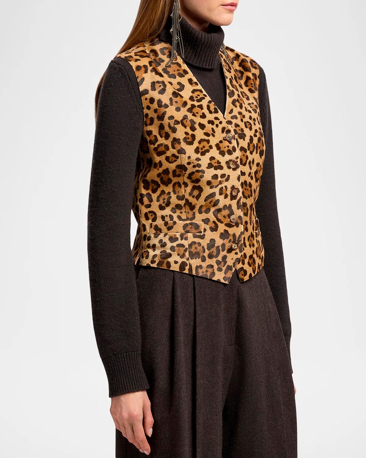 Leopard-Print Pony Hair Vest - thumbnail 5
