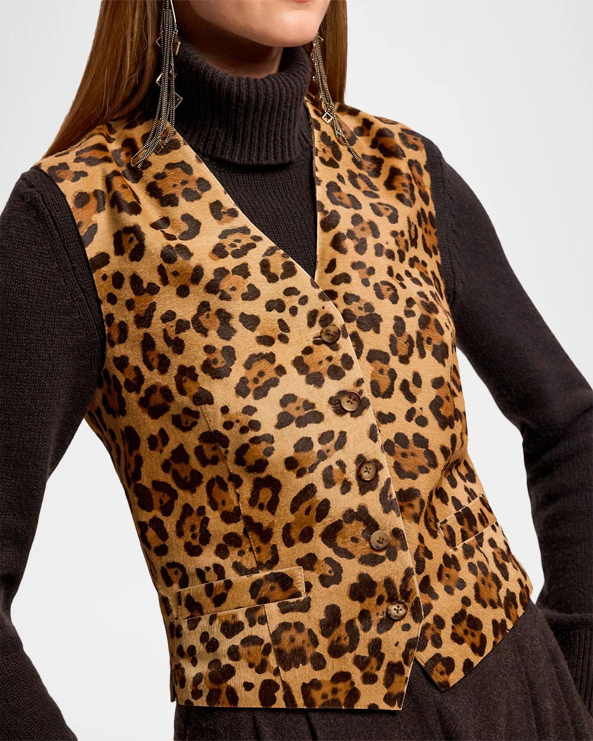 Leopard-Print Pony Hair Vest - thumbnail 6