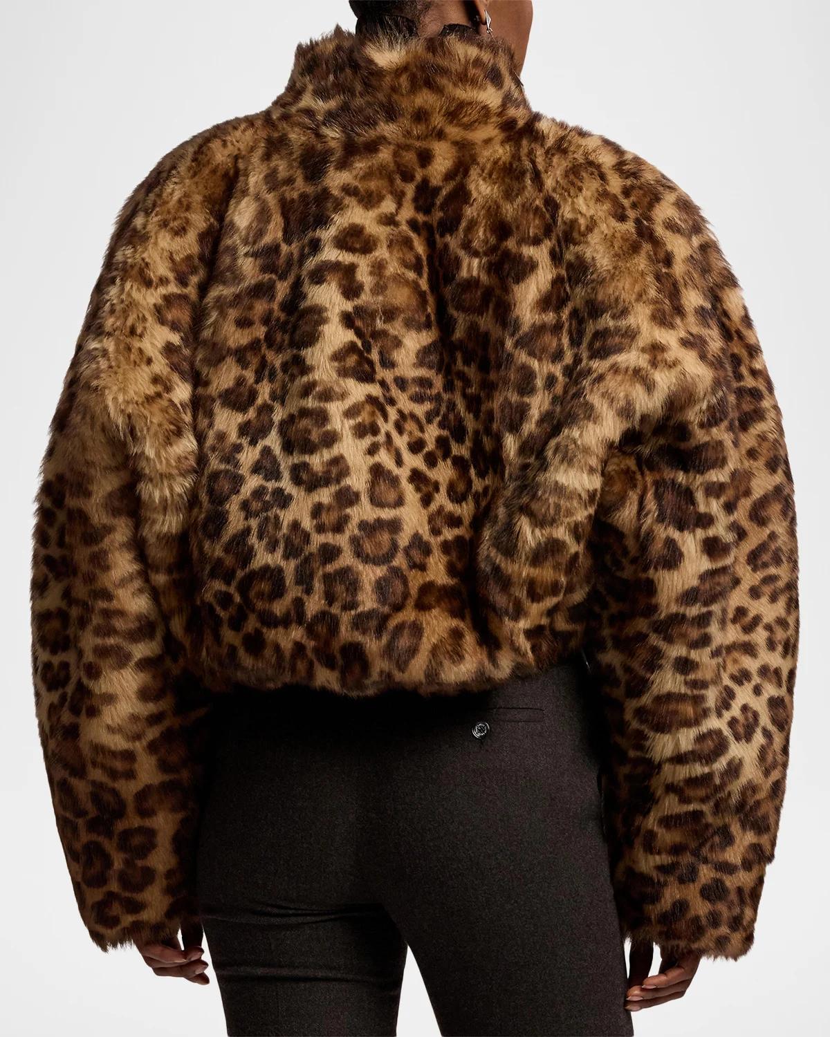 Balvin Leopard-Print Lamb Shearling Coat - thumbnail 3
