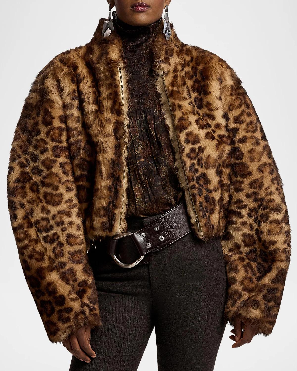 Balvin Leopard-Print Lamb Shearling Coat - thumbnail 4