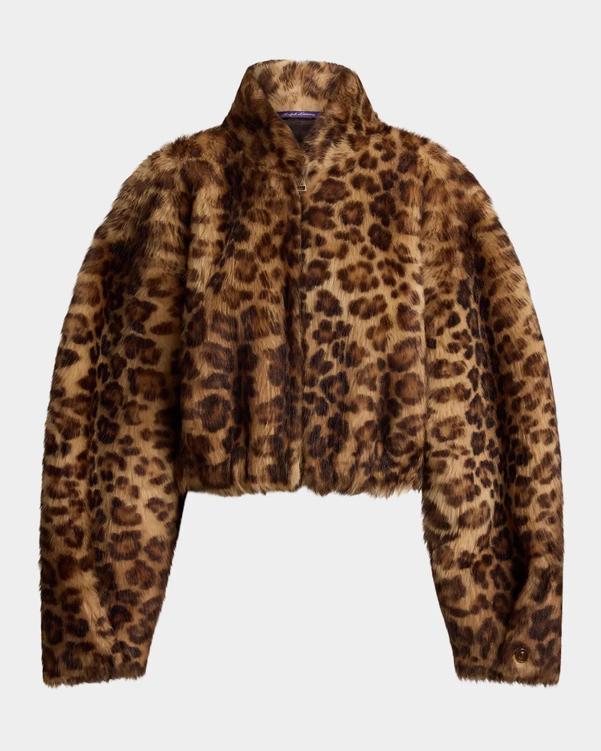 Balvin Leopard-Print Lamb Shearling Coat