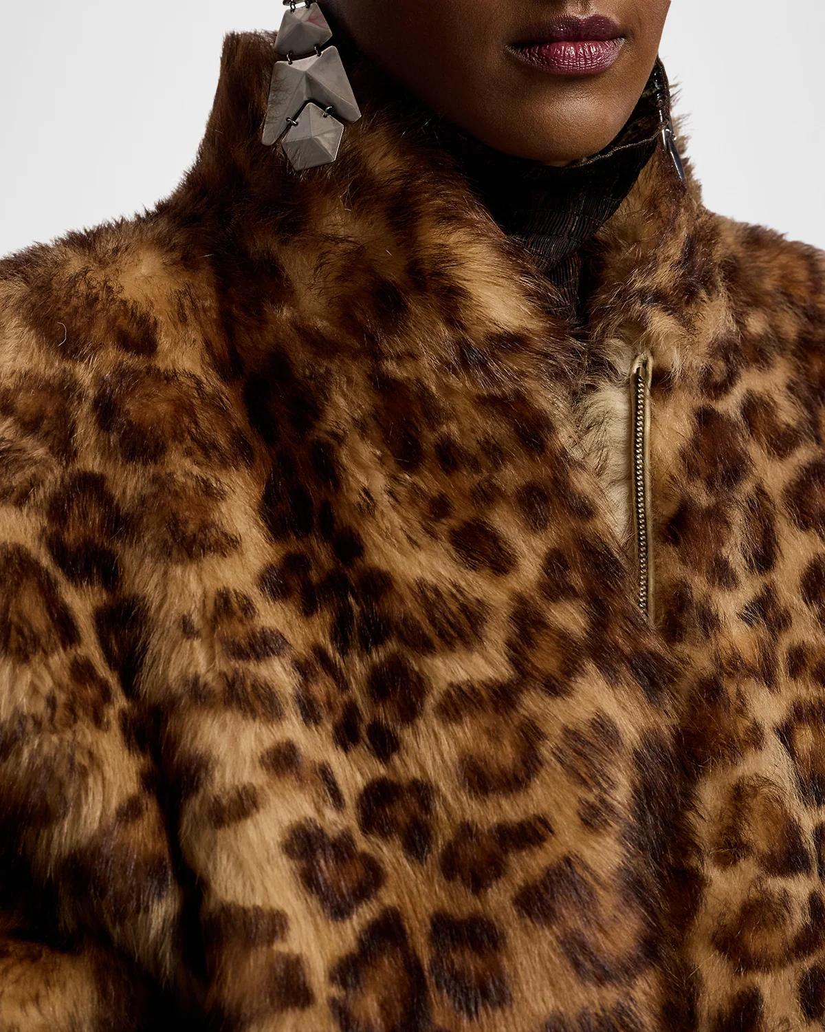 Balvin Leopard-Print Lamb Shearling Coat - thumbnail 7