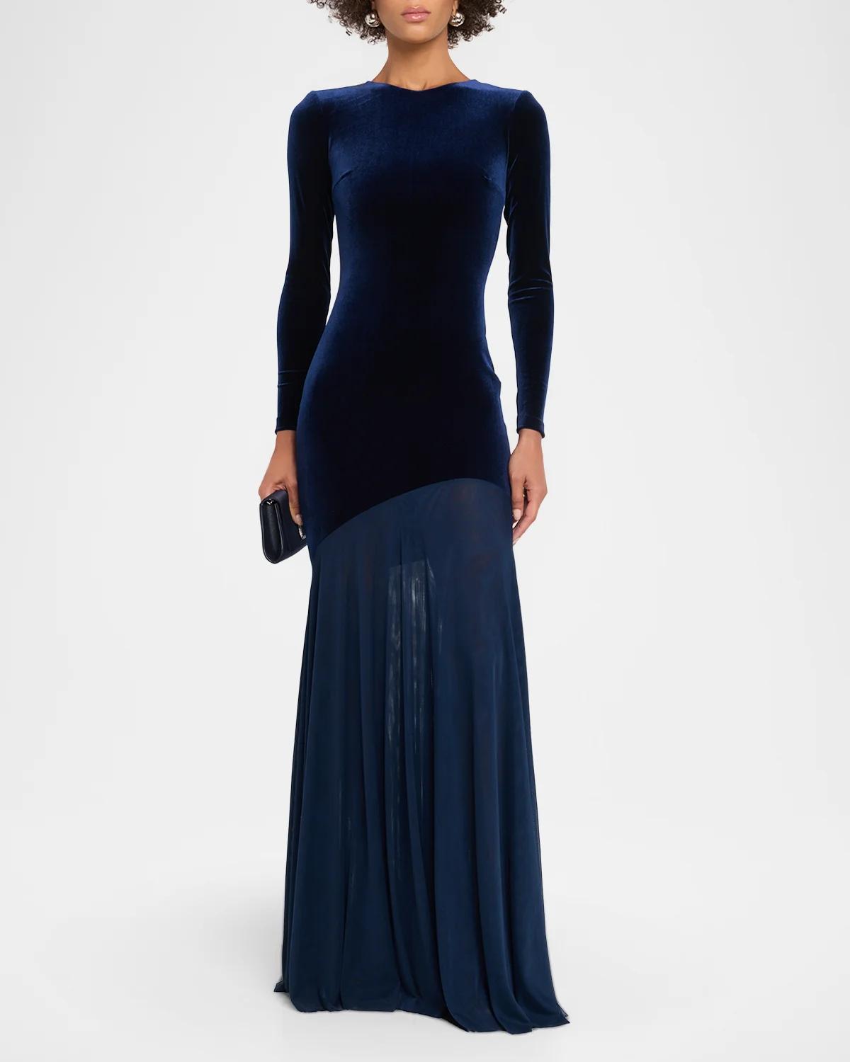 Janina Velvet A-Line Gown - thumbnail 2
