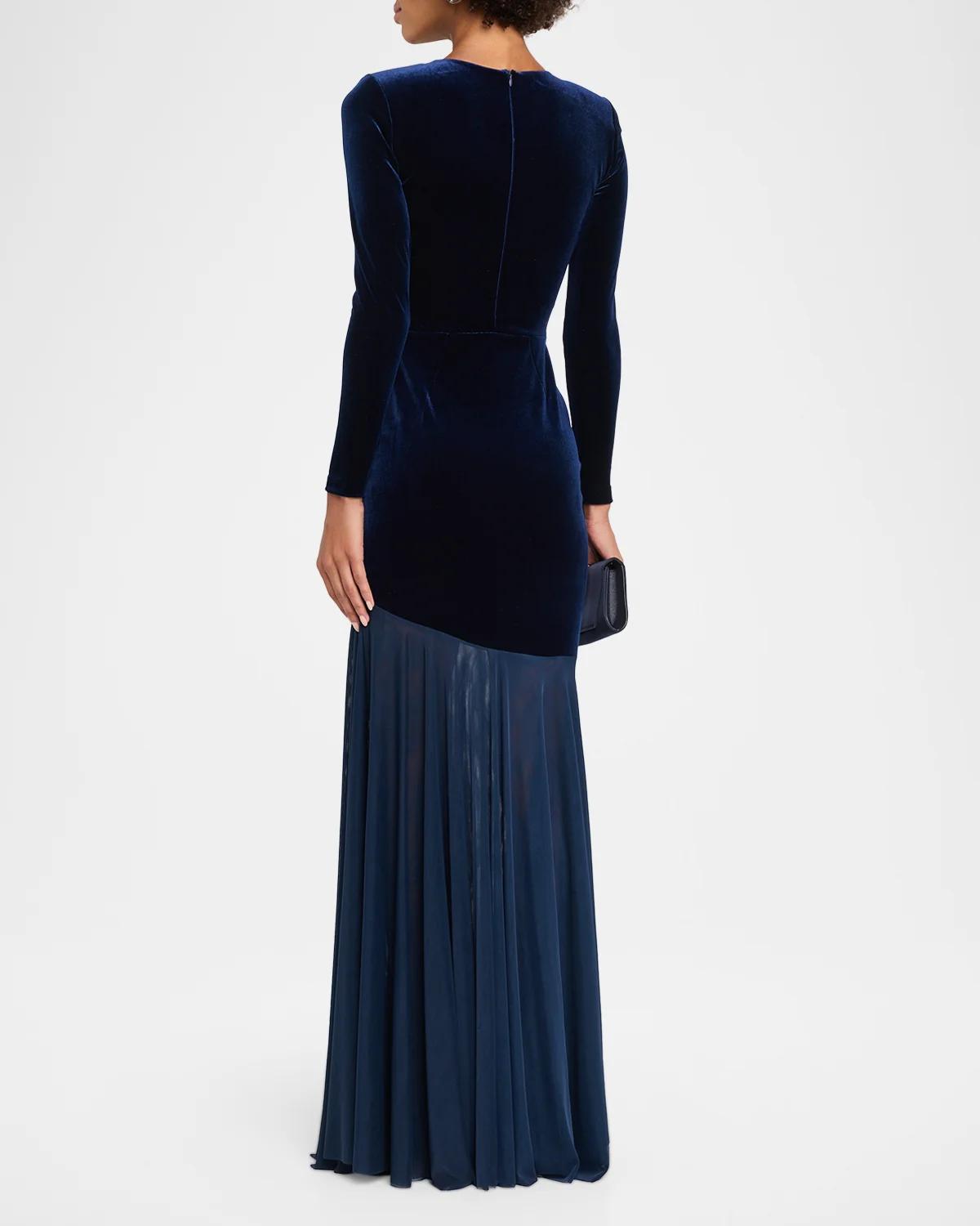 Janina Velvet A-Line Gown - thumbnail 3