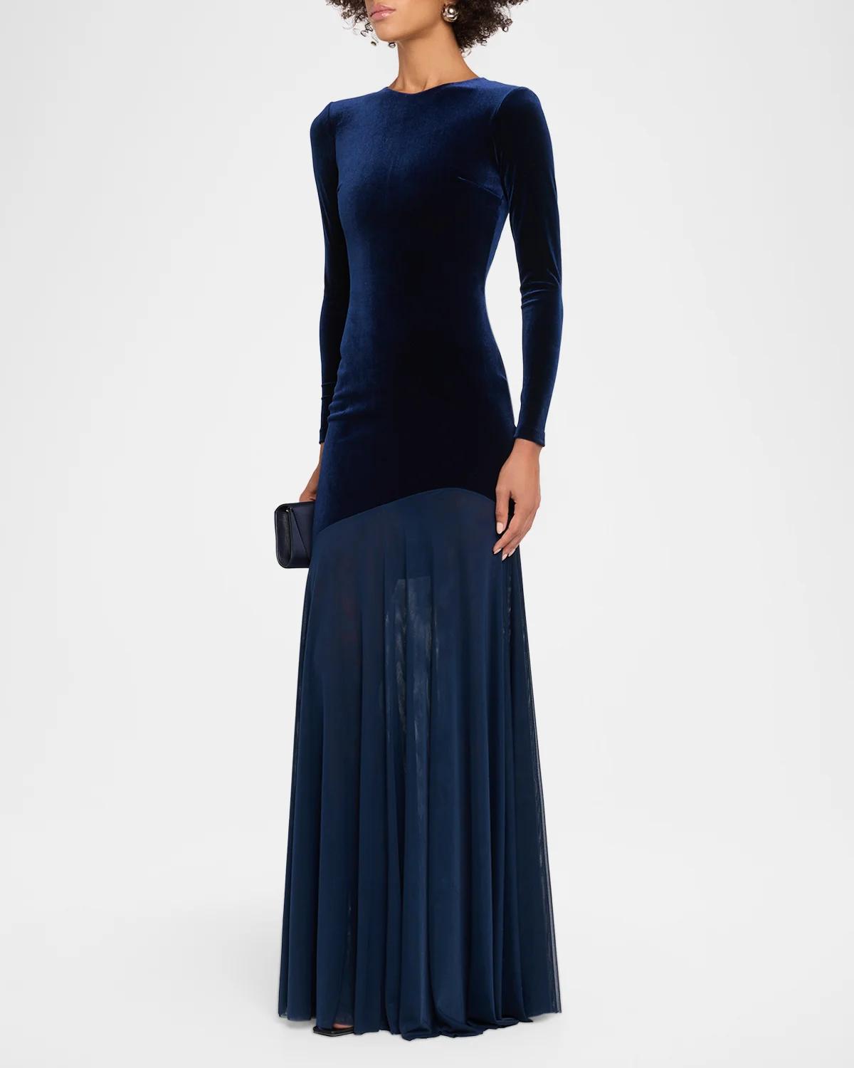 Janina Velvet A-Line Gown - thumbnail 4