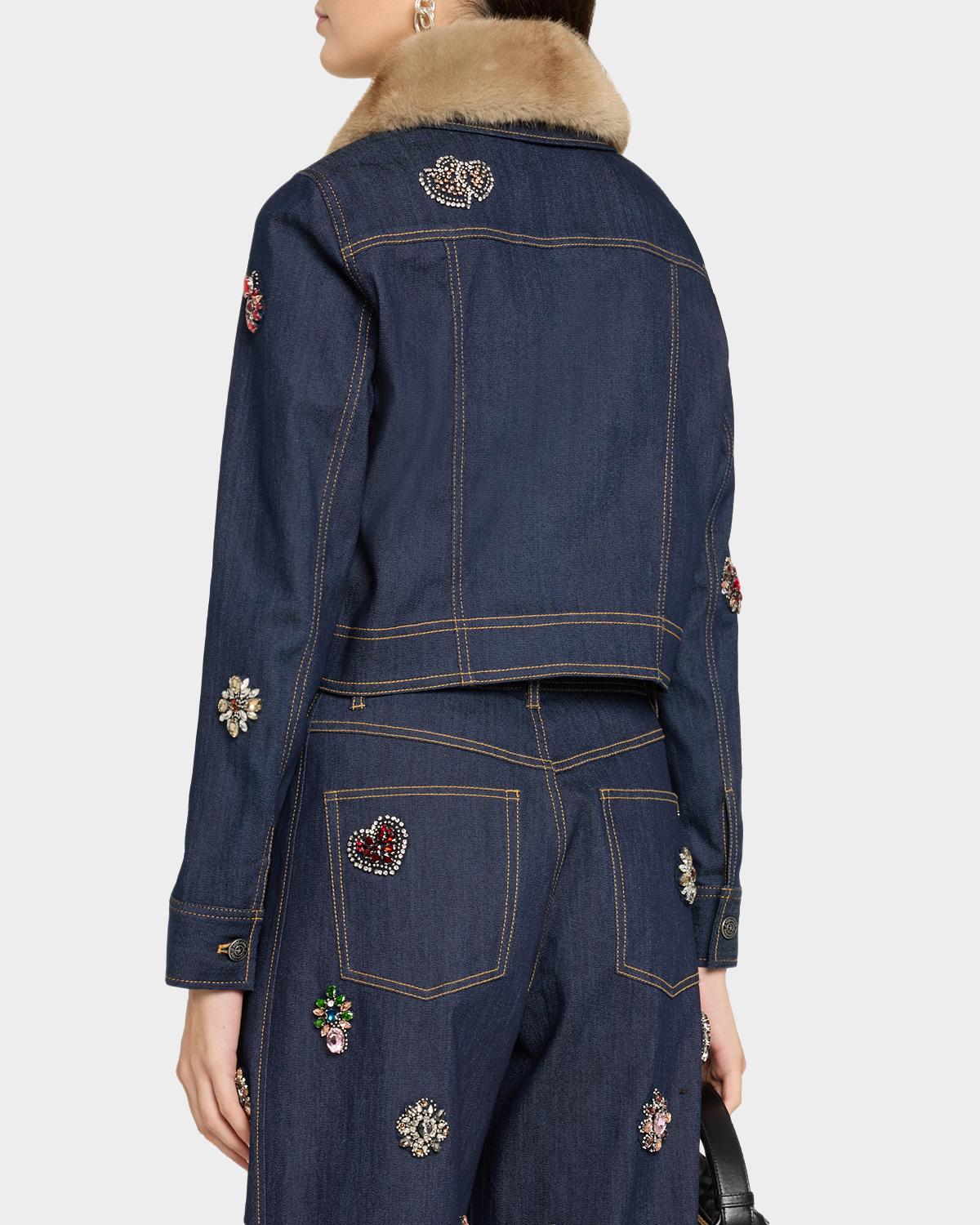Lexie Faux-Fur Collar Denim Jacket - thumbnail 3
