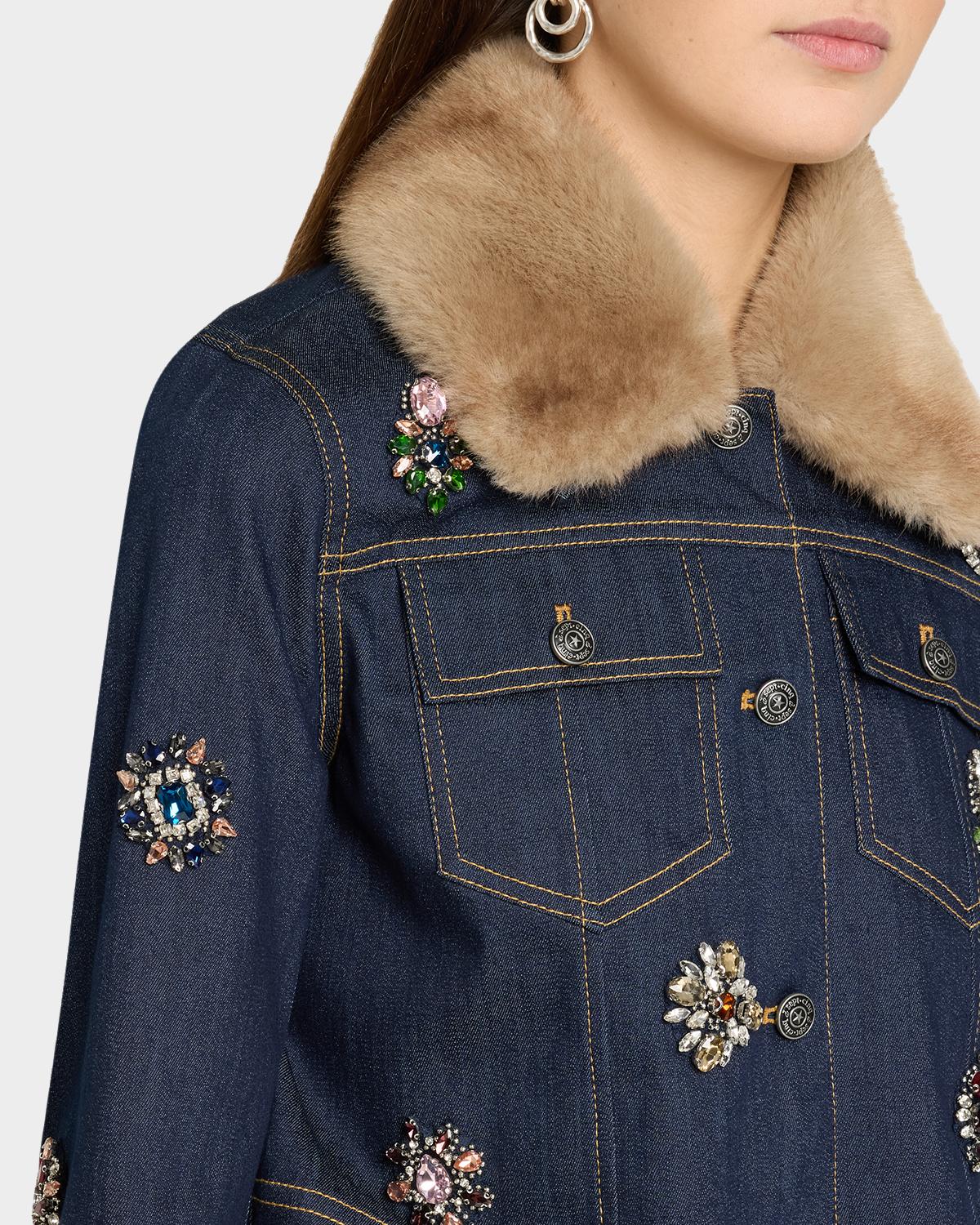 Lexie Faux-Fur Collar Denim Jacket - thumbnail 5