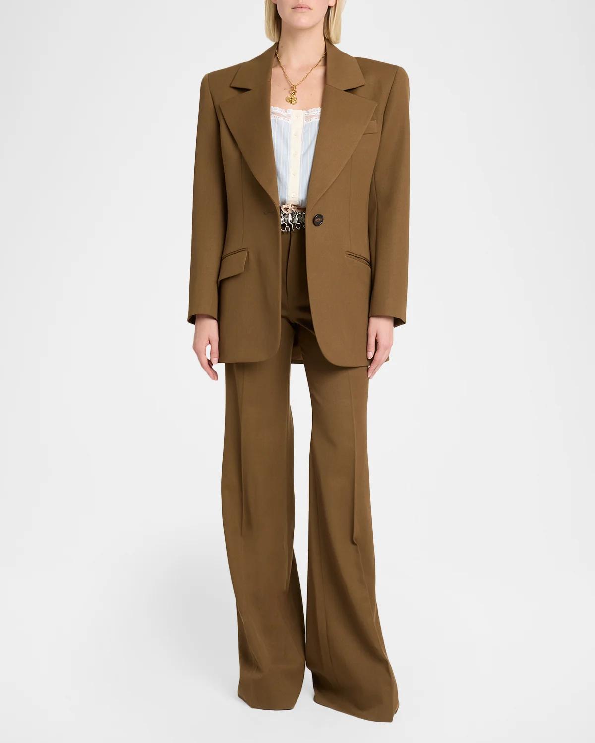 Virgin Wool Notch-Lapel Jacket - thumbnail 2