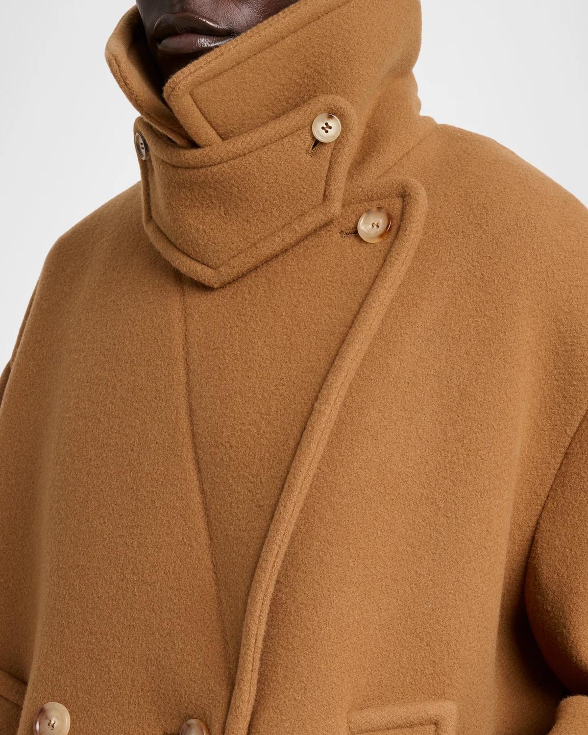Virgin Wool-Blend Double-Breasted Peacoat - thumbnail 5