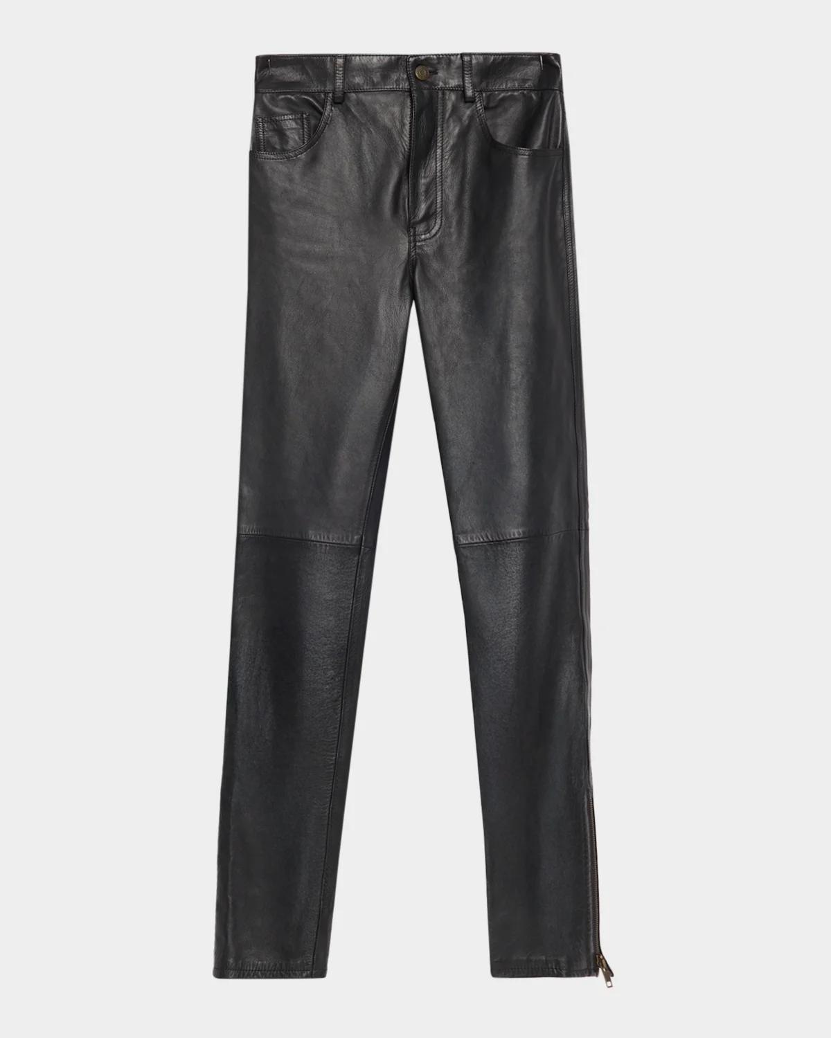 Leather Skinny-Leg Trousers