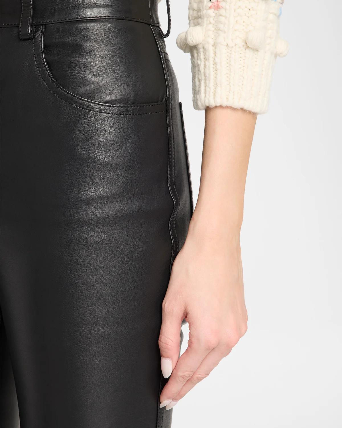 Leather Skinny-Leg Trousers - thumbnail 5