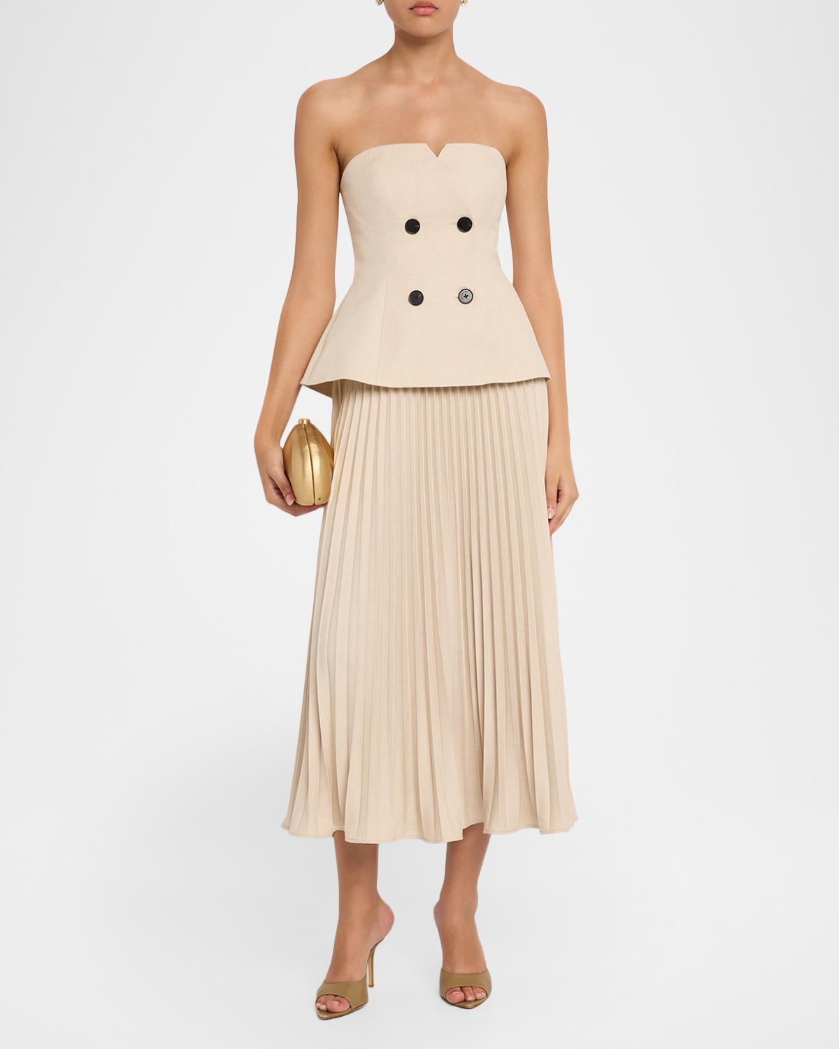 Bandeau Pleated Midi Dress - thumbnail 2