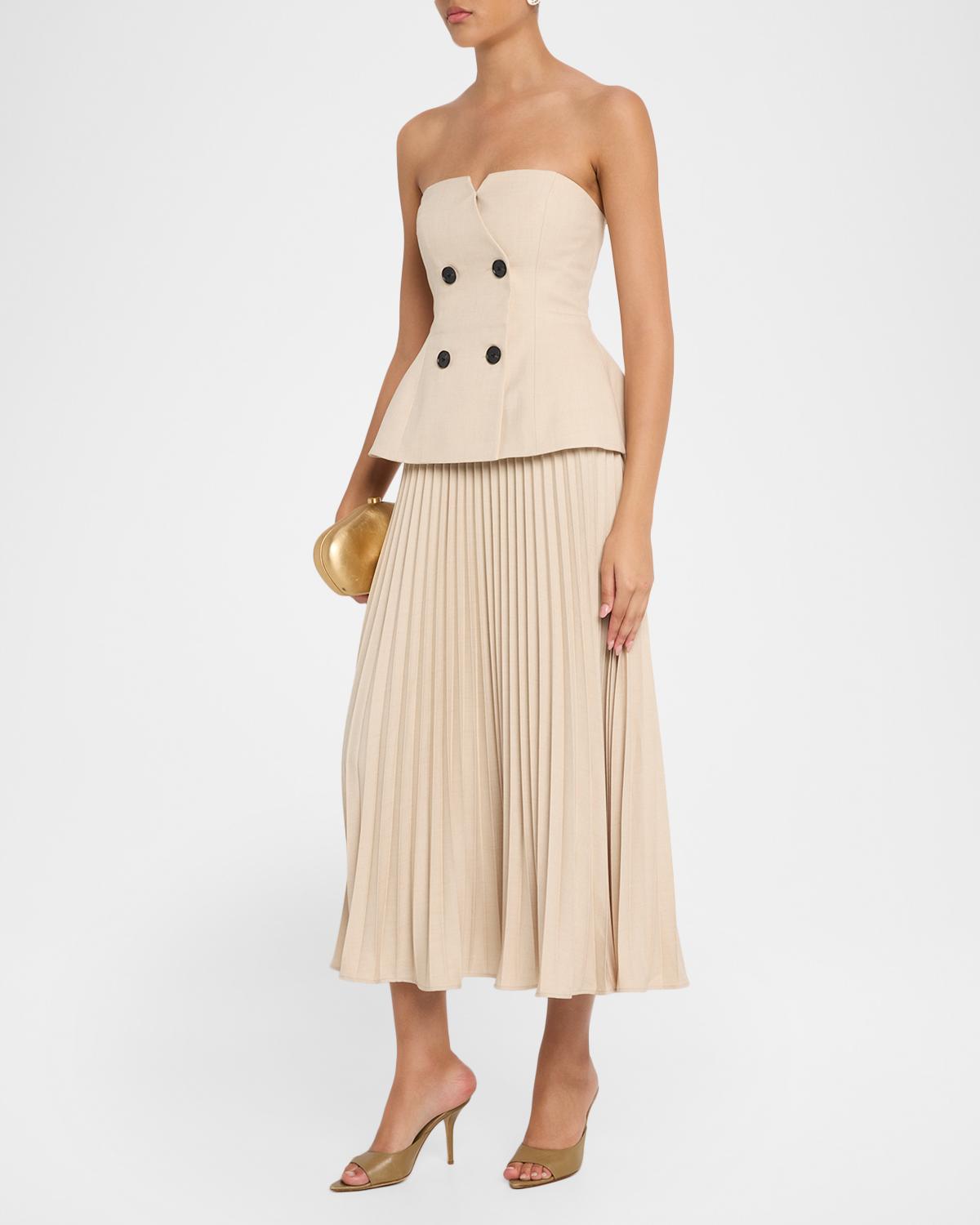 Bandeau Pleated Midi Dress - thumbnail 4