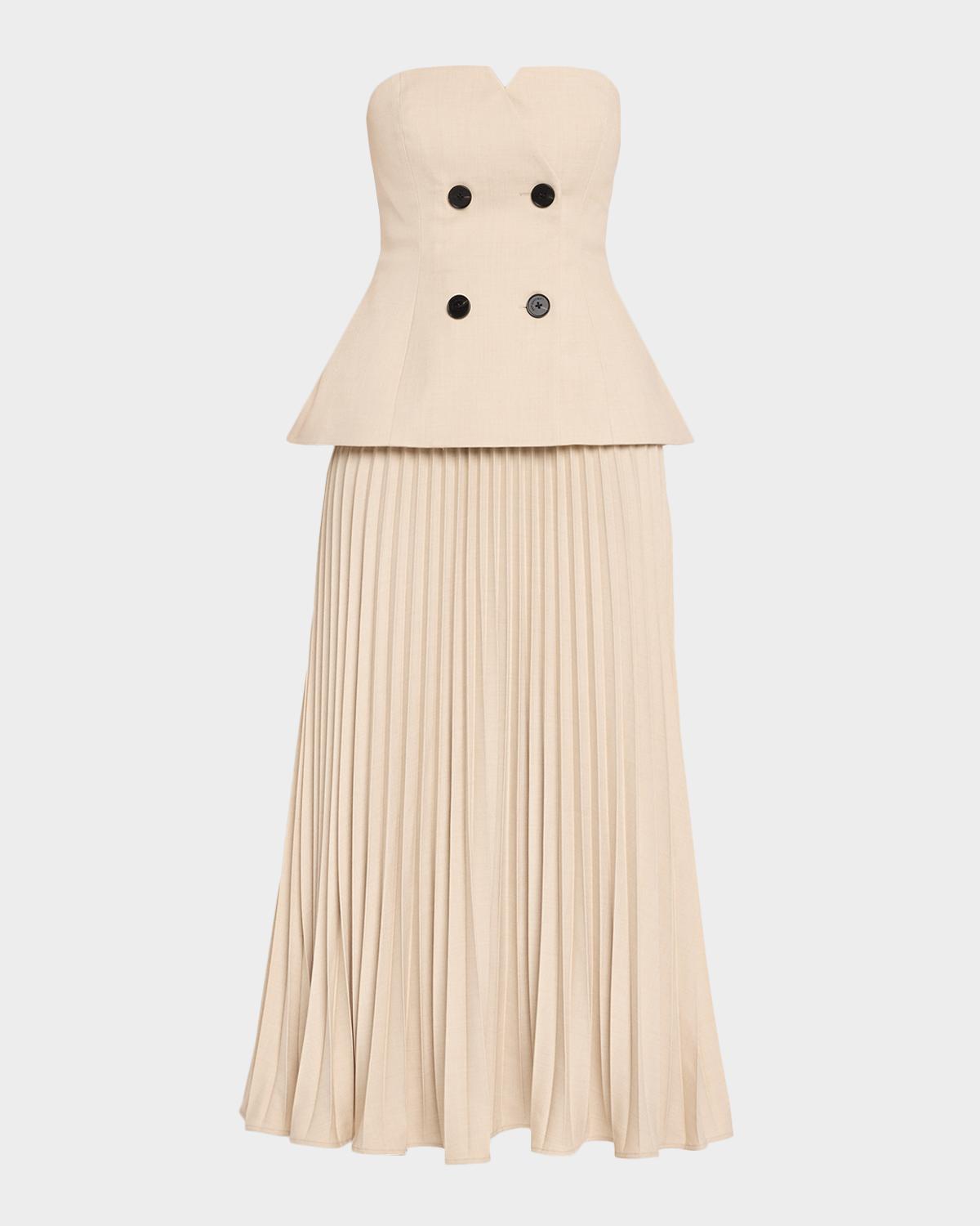 Bandeau Pleated Midi Dress