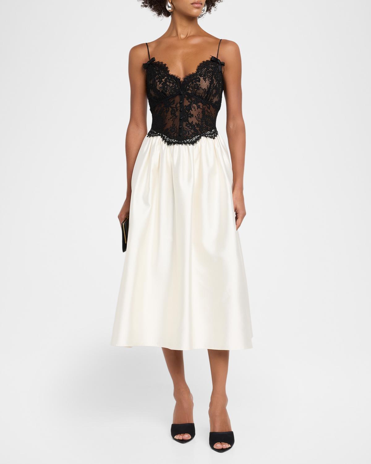 Taffeta Lace Midi Dress - thumbnail 2