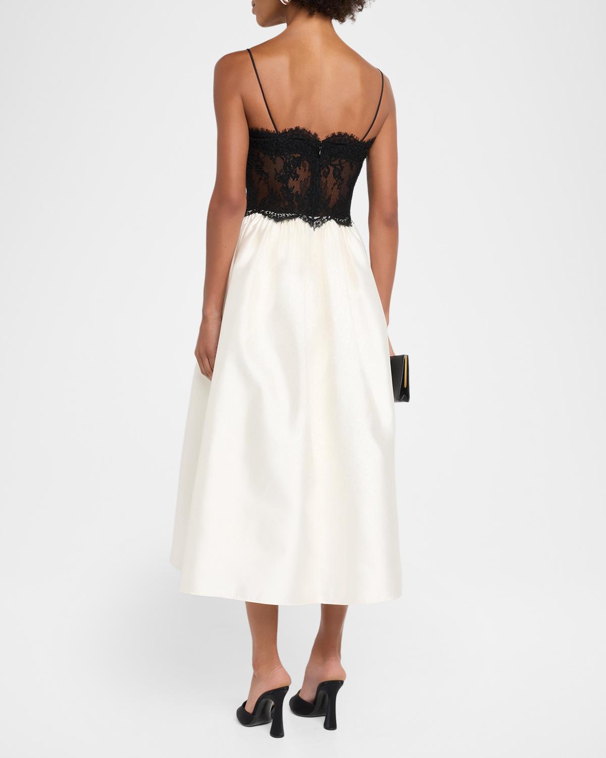 Taffeta Lace Midi Dress - thumbnail 3
