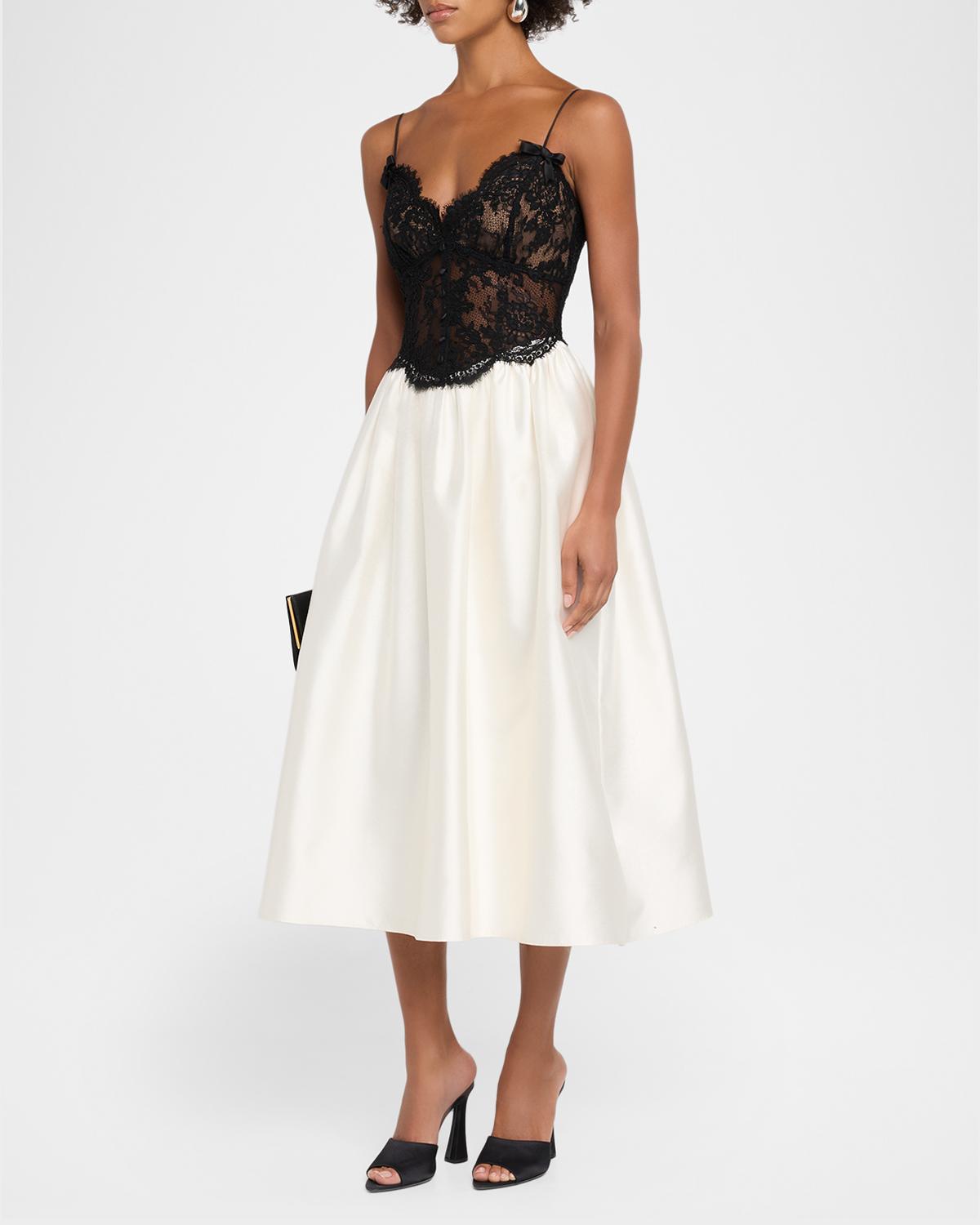 Taffeta Lace Midi Dress - thumbnail 4