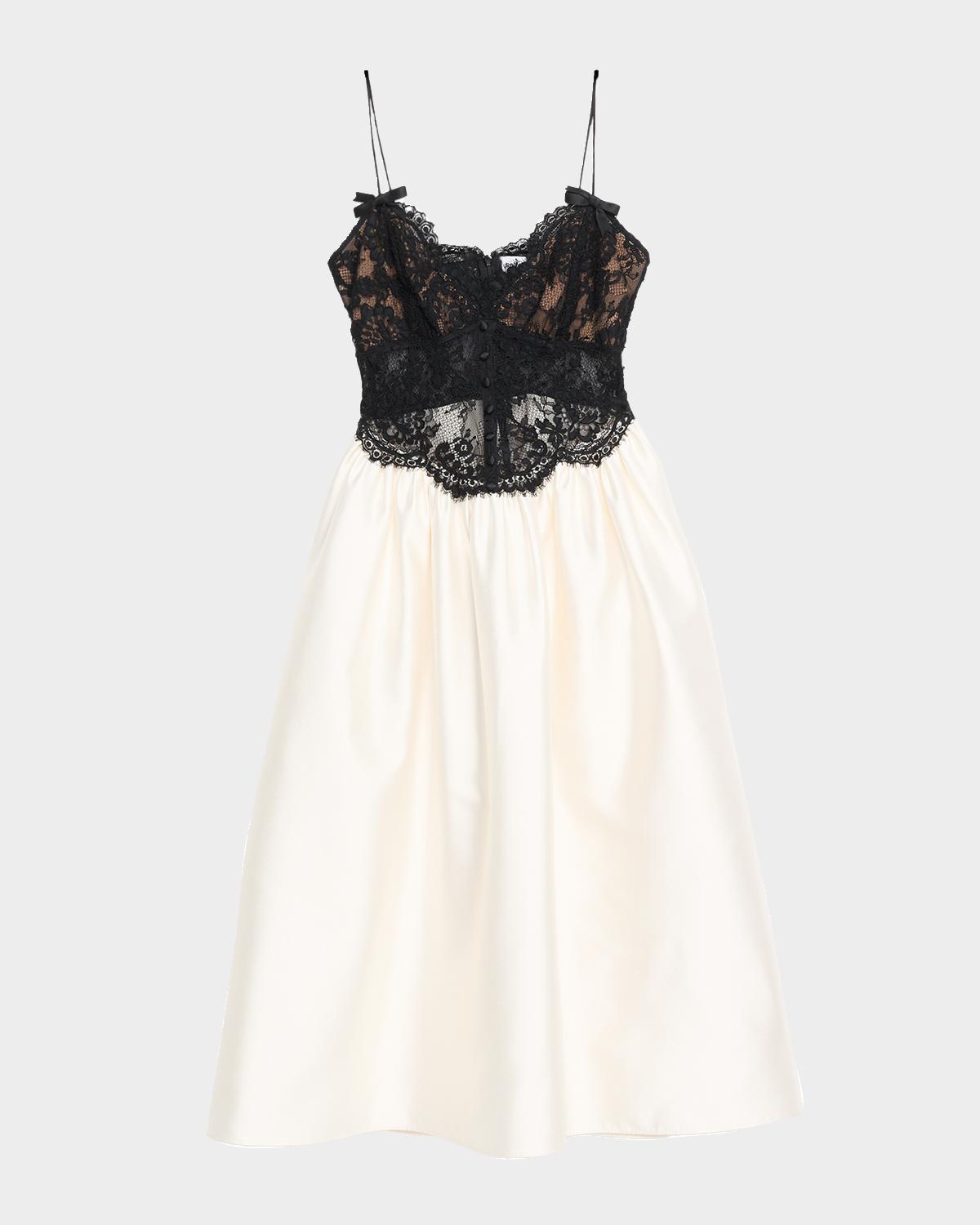 Taffeta Lace Midi Dress