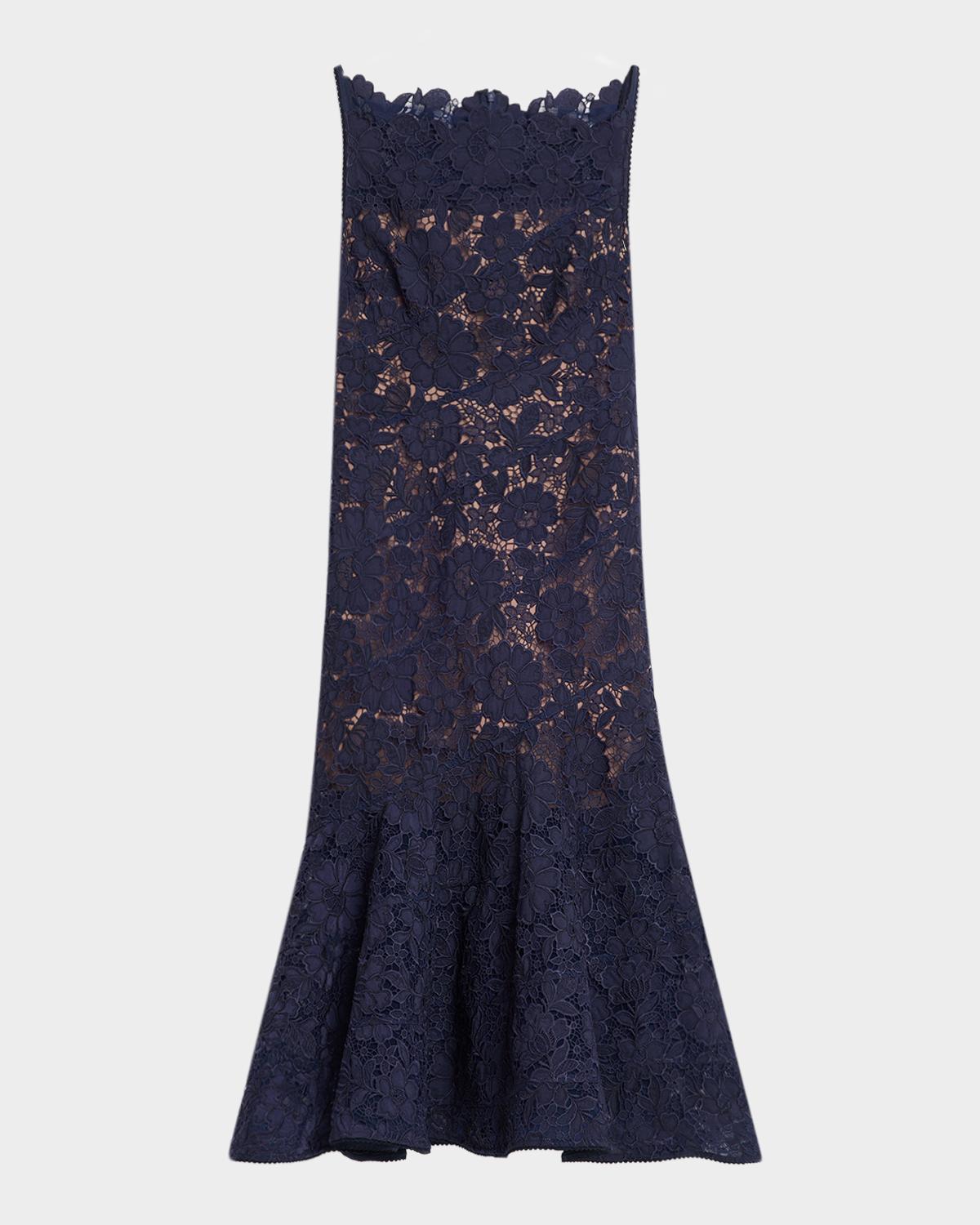 Spiral Lace Mermaid Midi Dress
