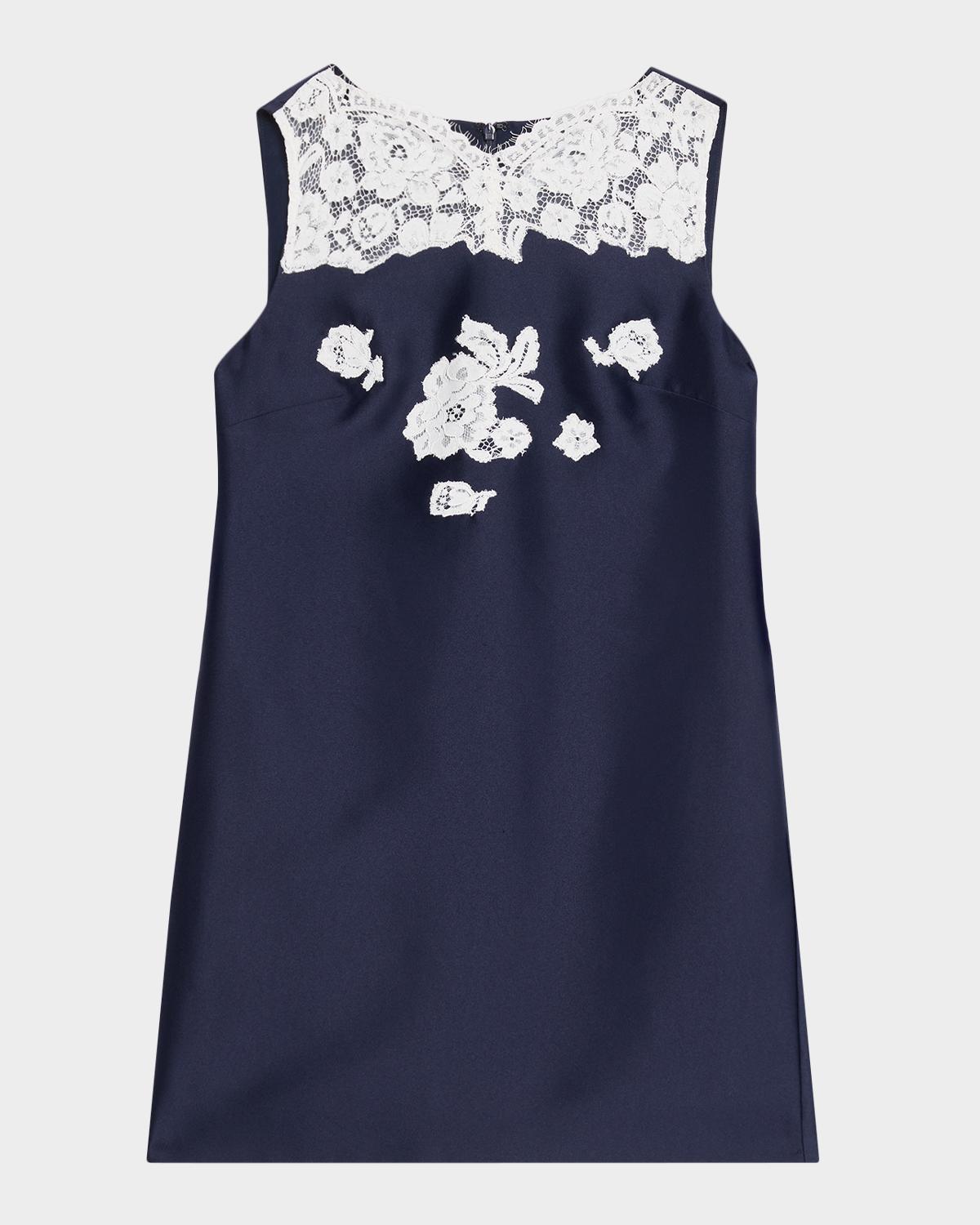 Taffeta Lace Mini Shift Dress
