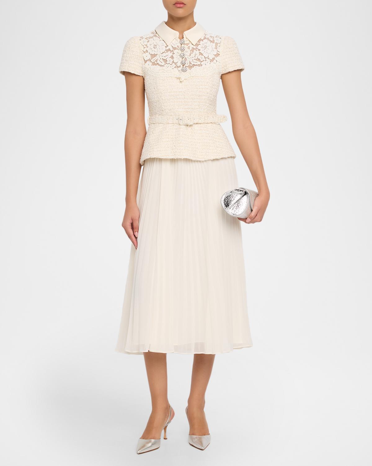 Lace Boucle Midi Dress - thumbnail 2