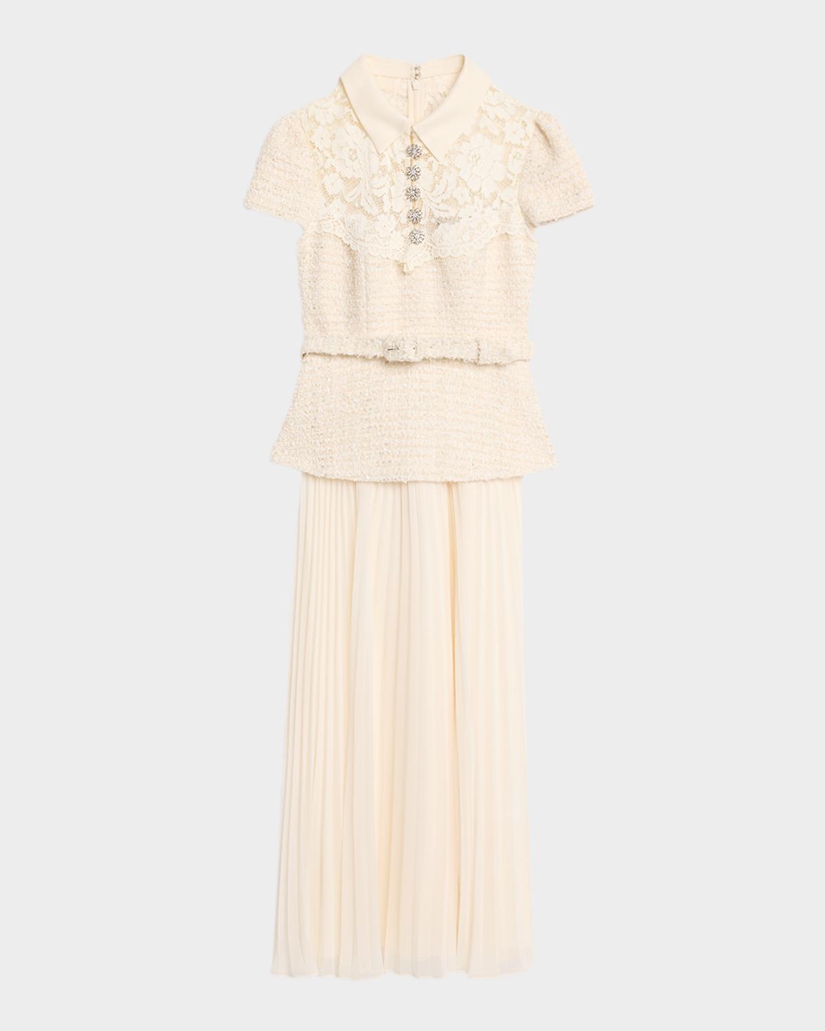 Lace Boucle Midi Dress