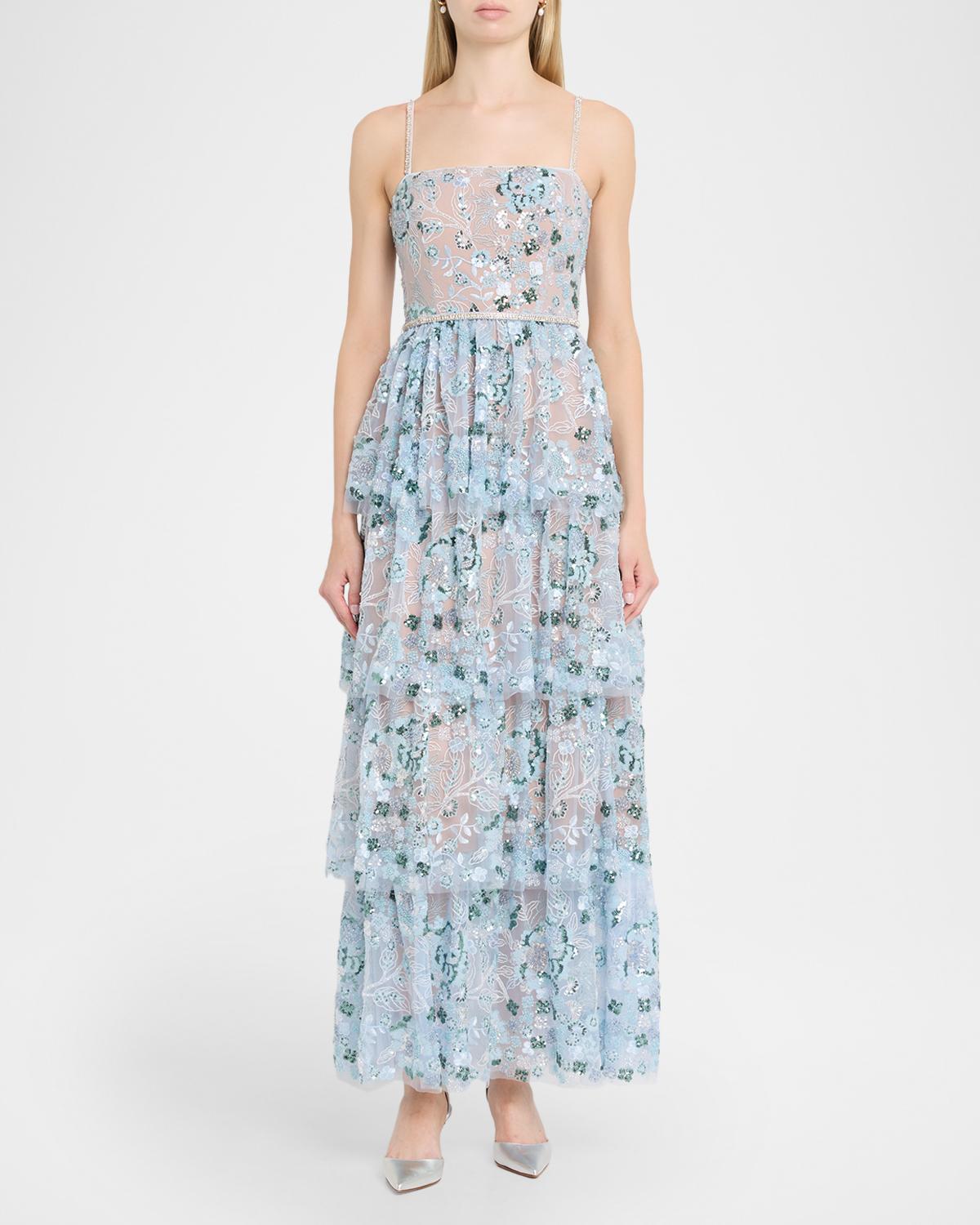Sequin Embellished Tiered Midi Dress - thumbnail 2