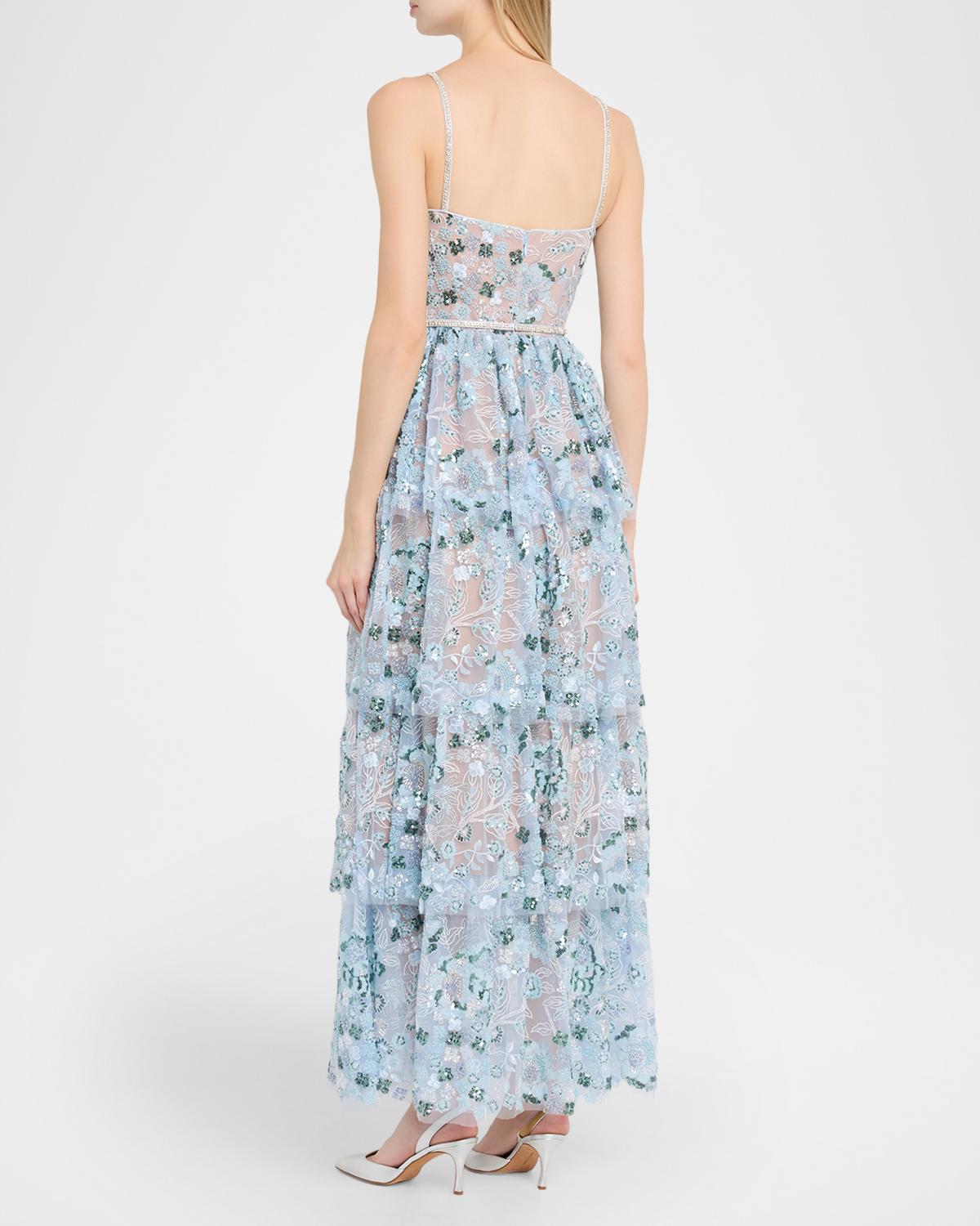Sequin Embellished Tiered Midi Dress - thumbnail 3