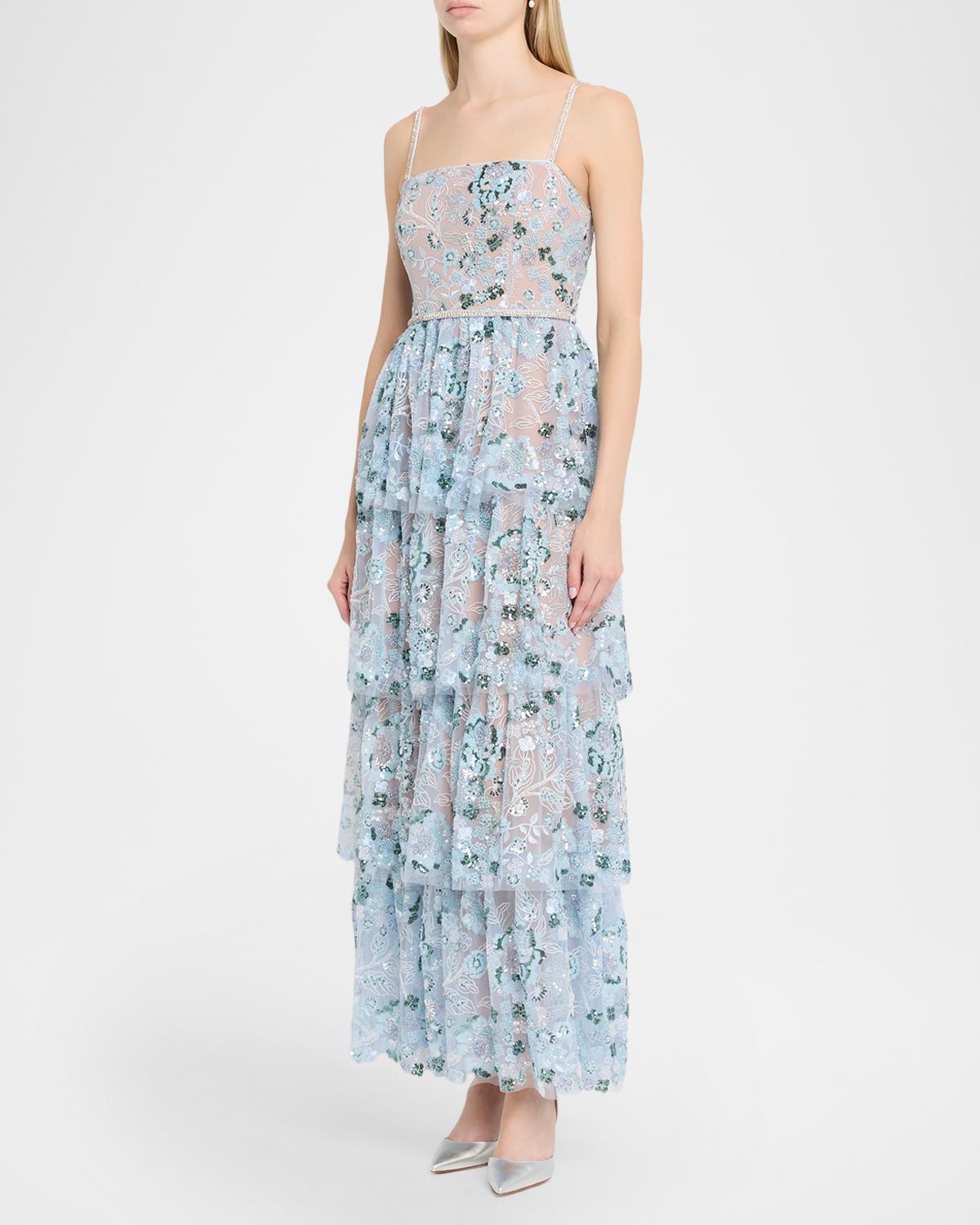 Sequin Embellished Tiered Midi Dress - thumbnail 4