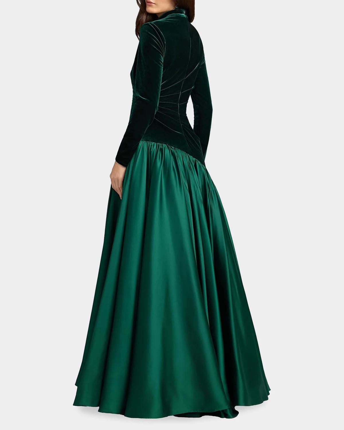 Mixed-Media Asymmetric Ballgown - thumbnail 4